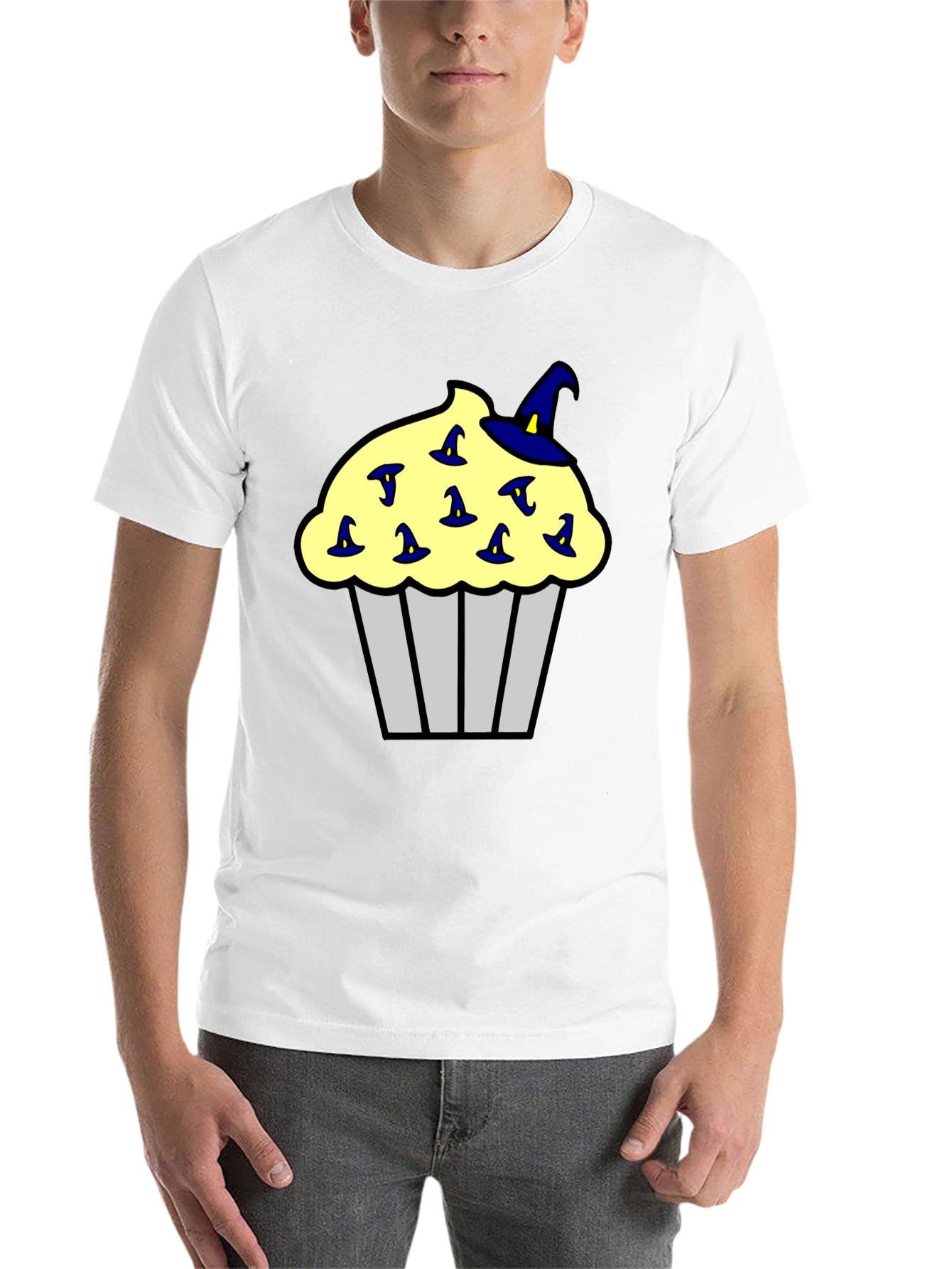 Black Cupcake Witch Hats Men's Black T-Shirt view 14