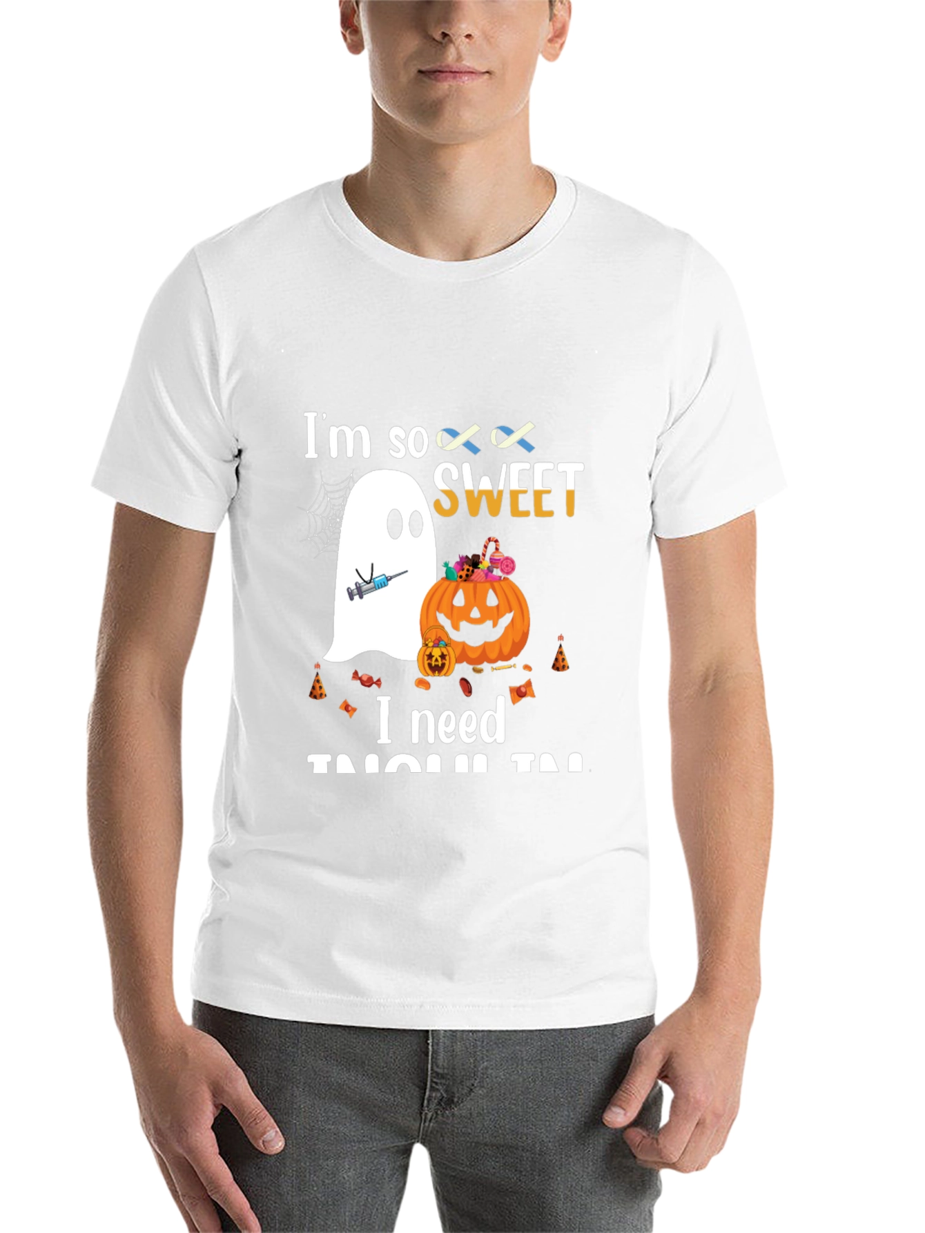 Black Halloween Diabetes Awareness T-Shirt view 14