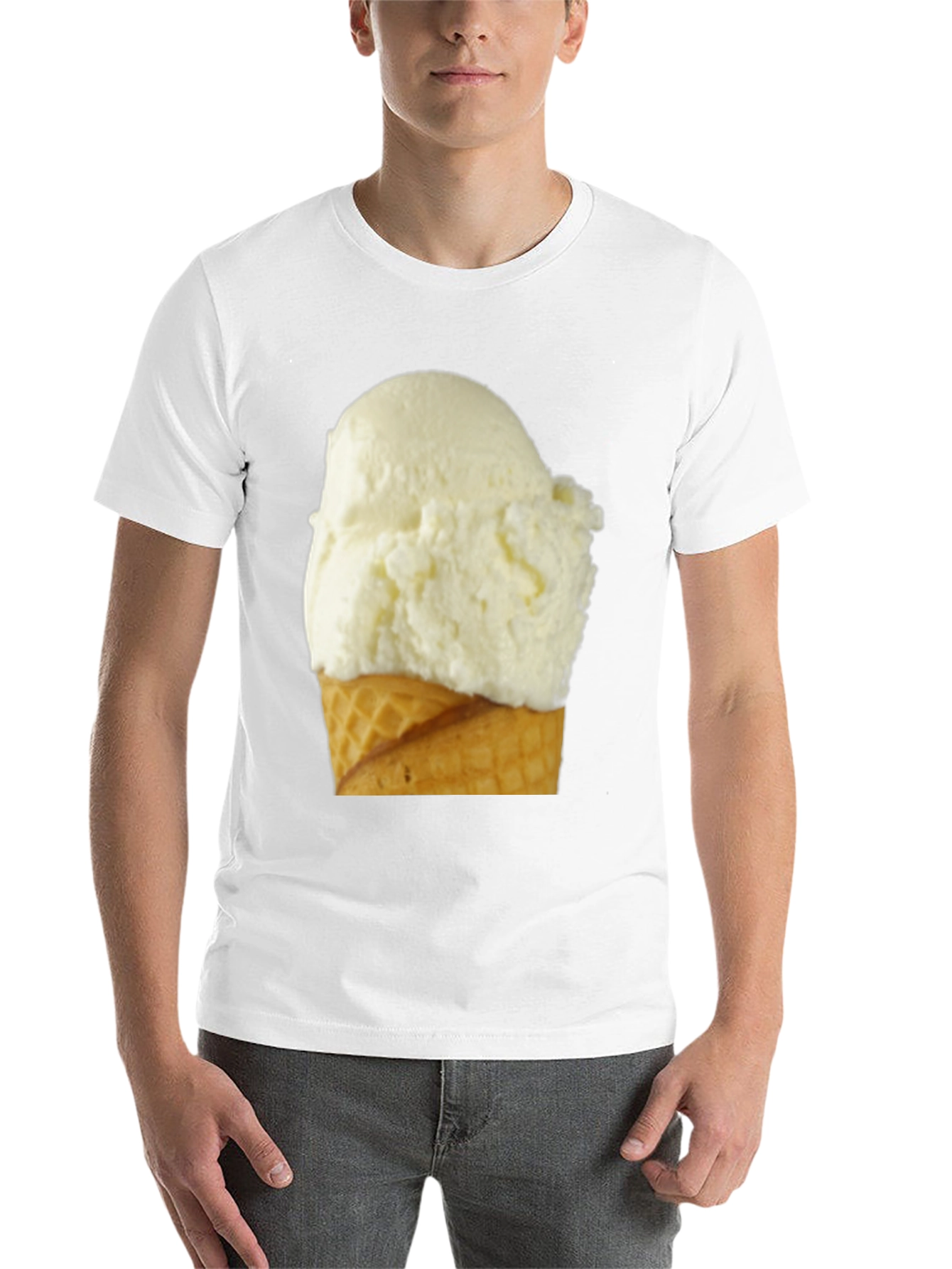 Black Ice Cream Cone Graphic Tee - Casual Black T-Shirt view 14