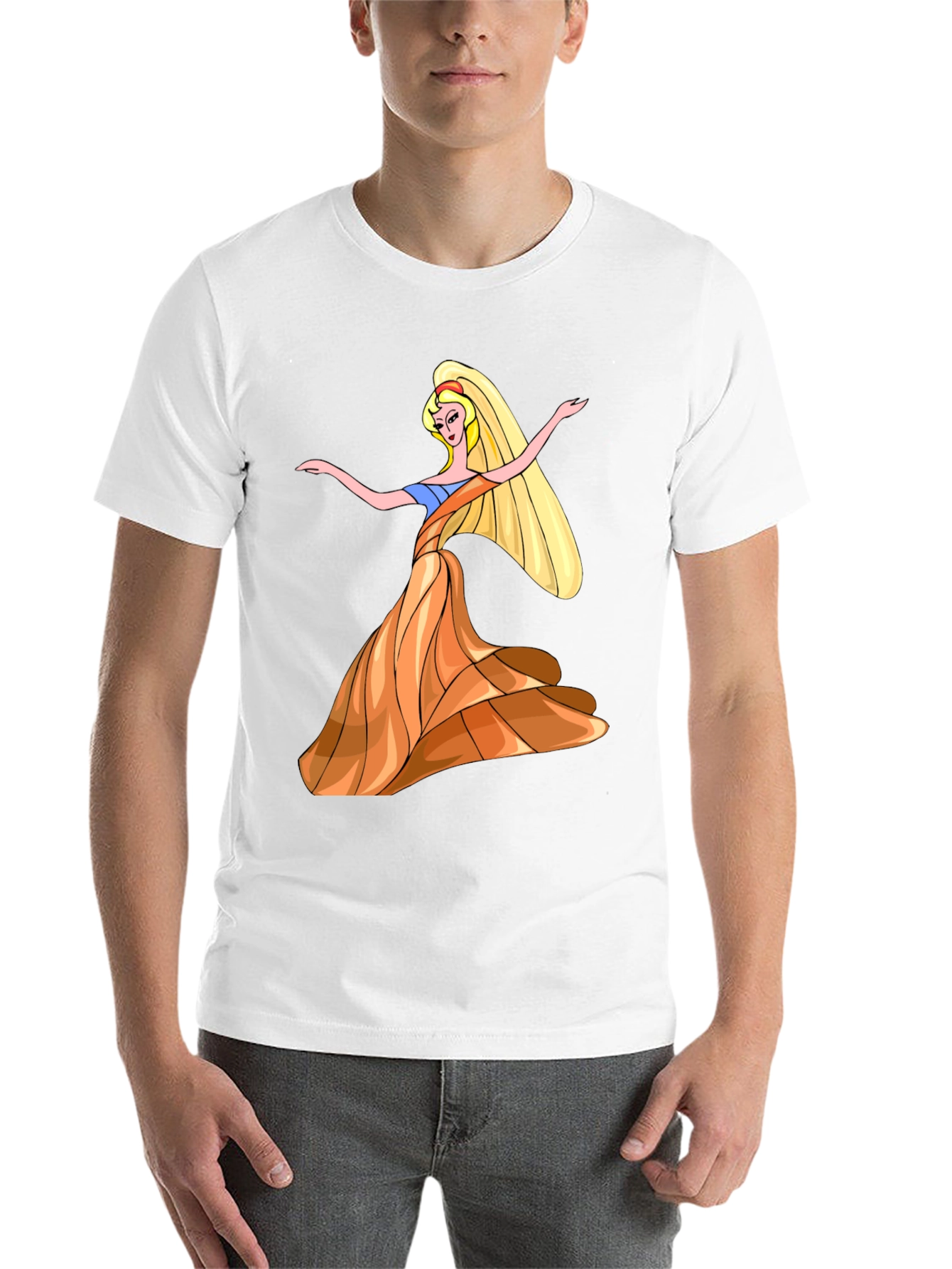 Black Princess Cartoon Graphic T-Shirt view 14
