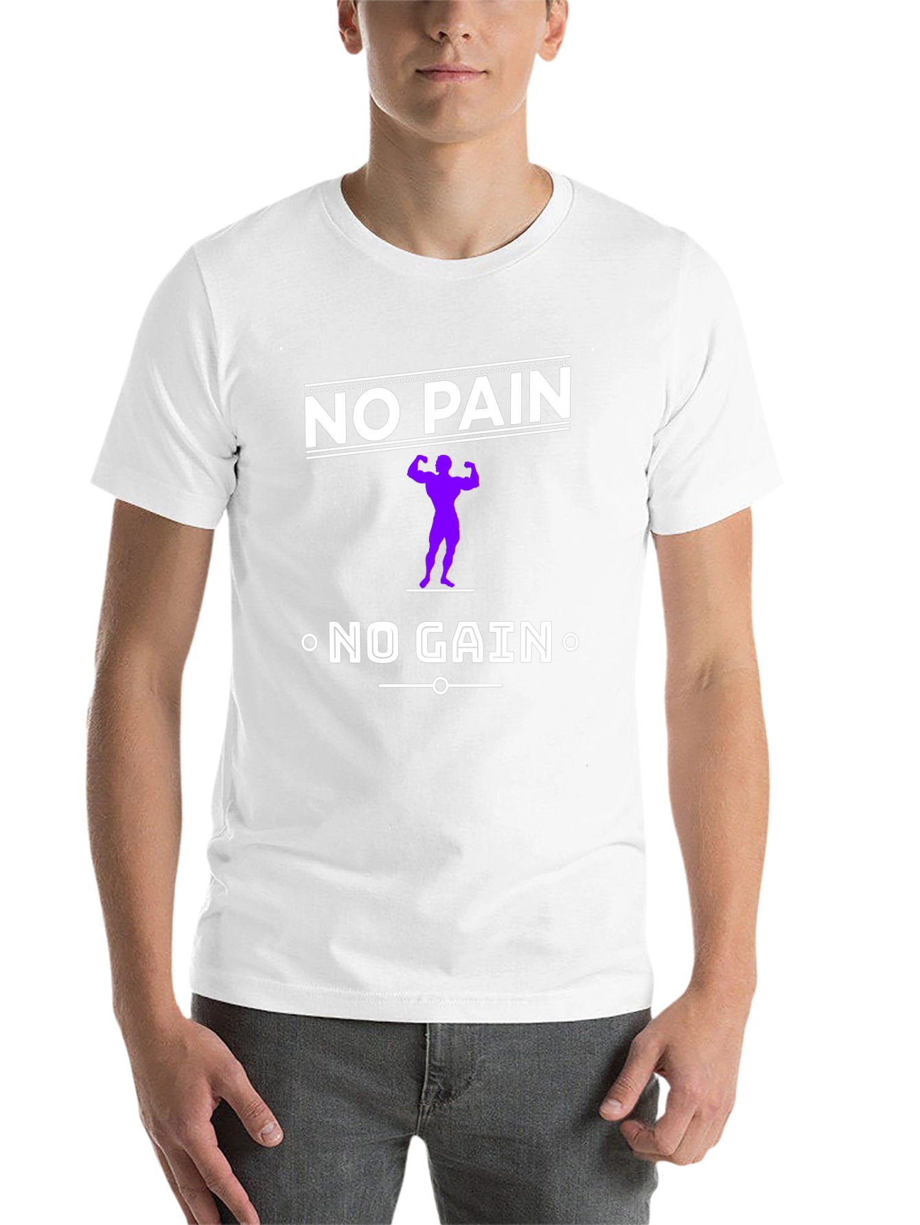 Black No Pain No Gain Black Graphic T-Shirt view 14