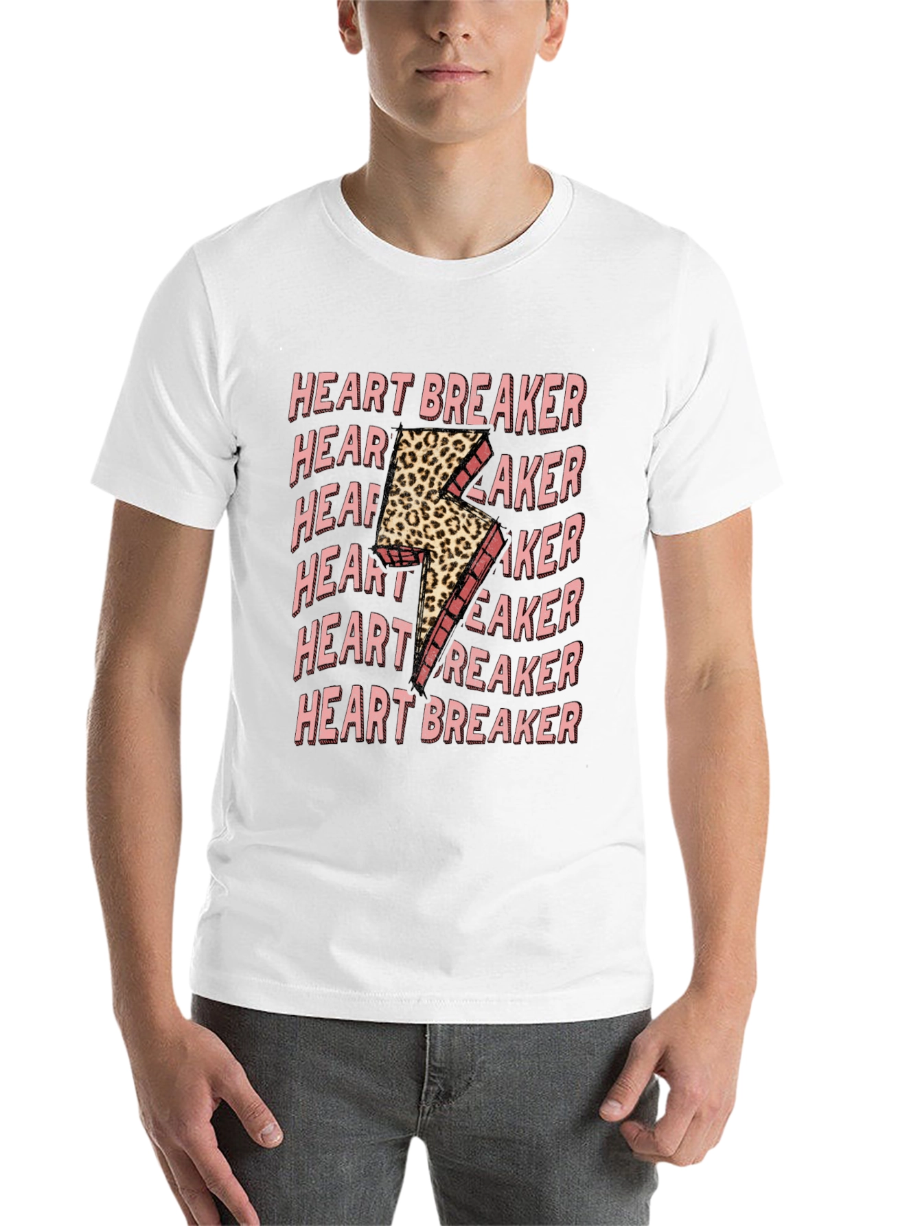 Black Heartbreaker Leopard Bolt Graphic Tee view 14