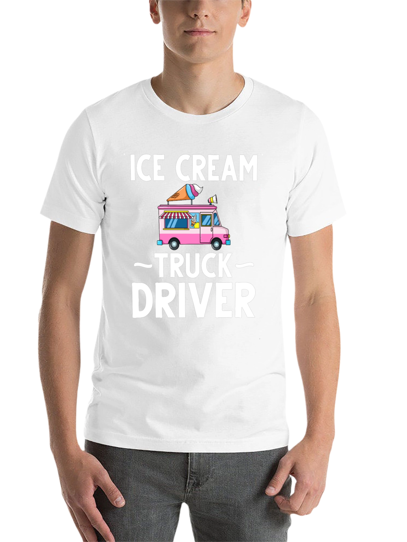 Black Ice Cream Truck Driver T-Shirt - Novelty Graphic Tee view 14
