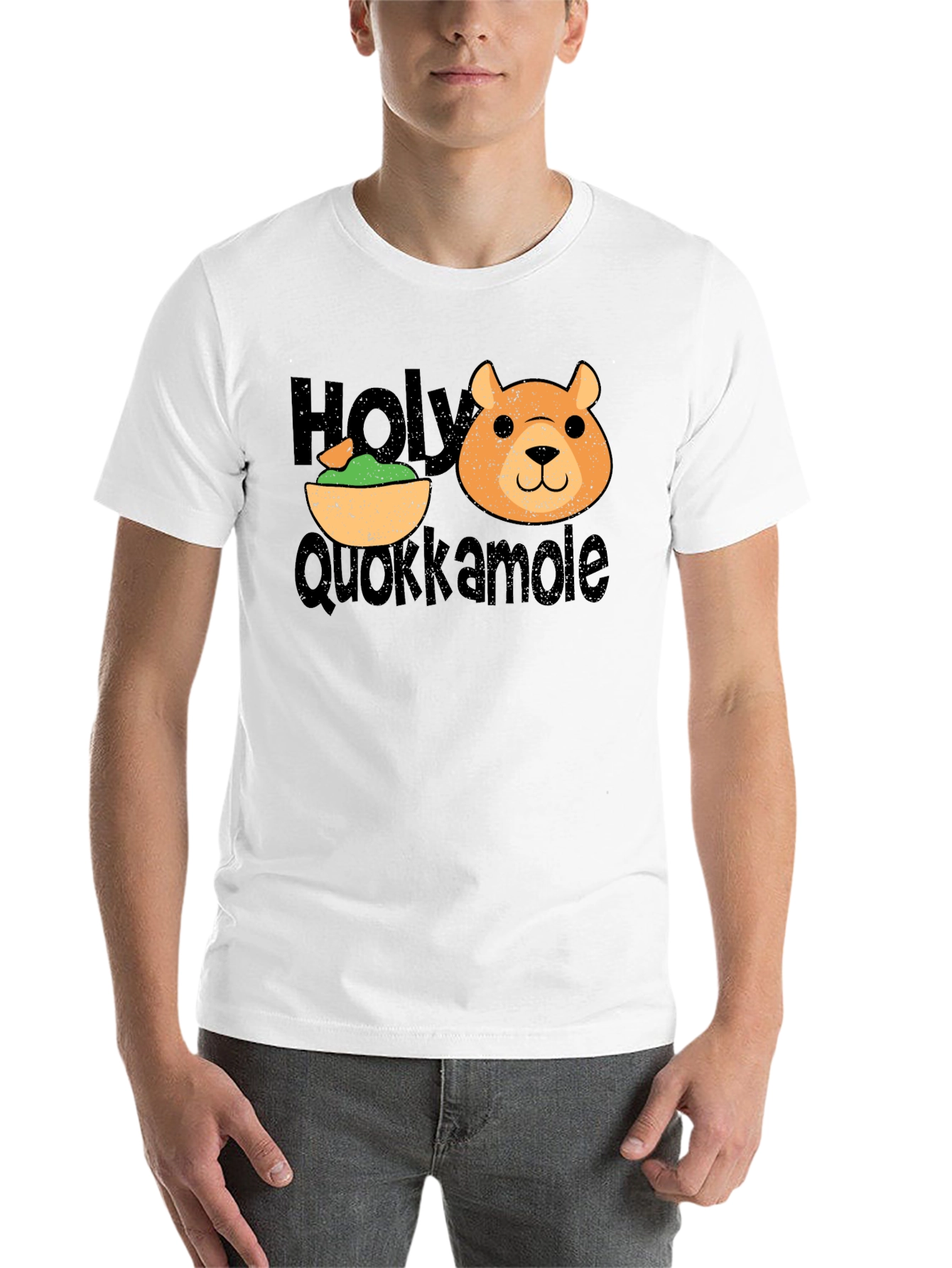 Black Holy Quokkamole Funny Graphic T-Shirt view 14