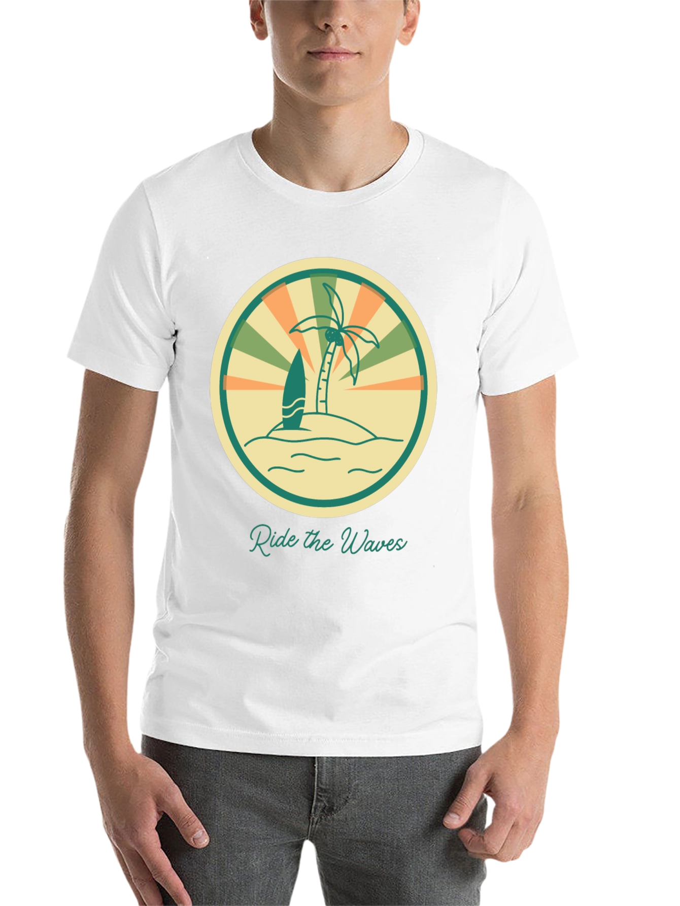 Black Ride the Waves Graphic Tee - Retro Surf Vibes view 14