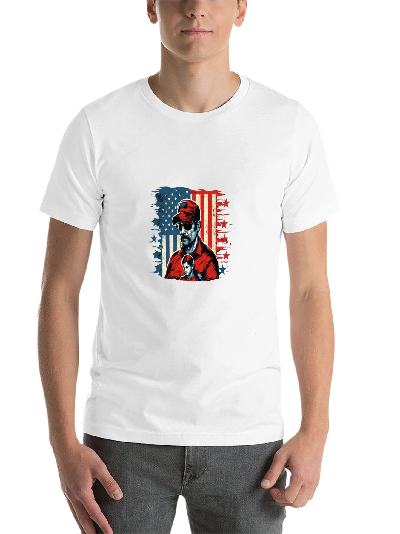 Black Patriotic Dad & Son Graphic Black Tee view 14