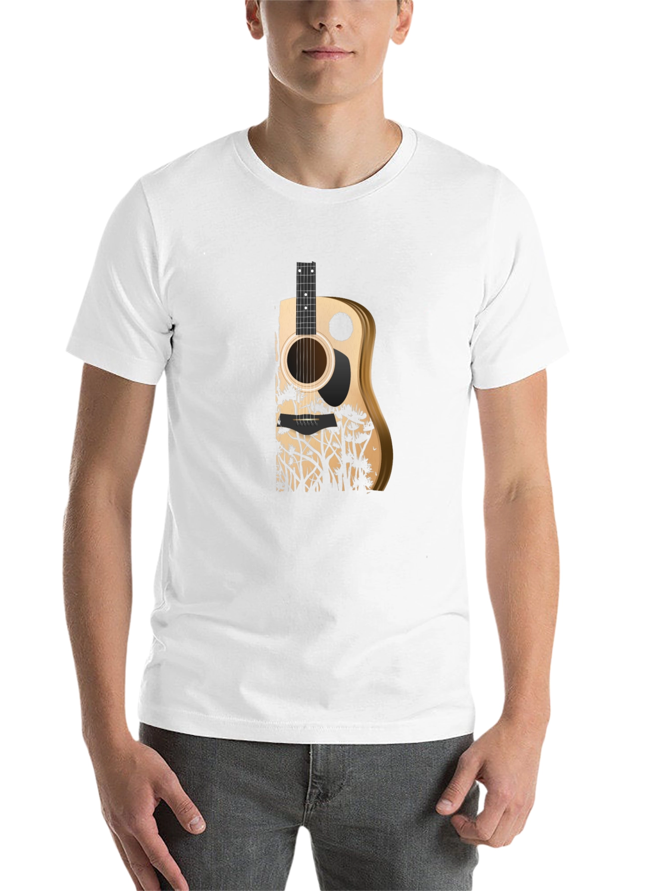 Black Guitar Nature Graphic Tee view 14