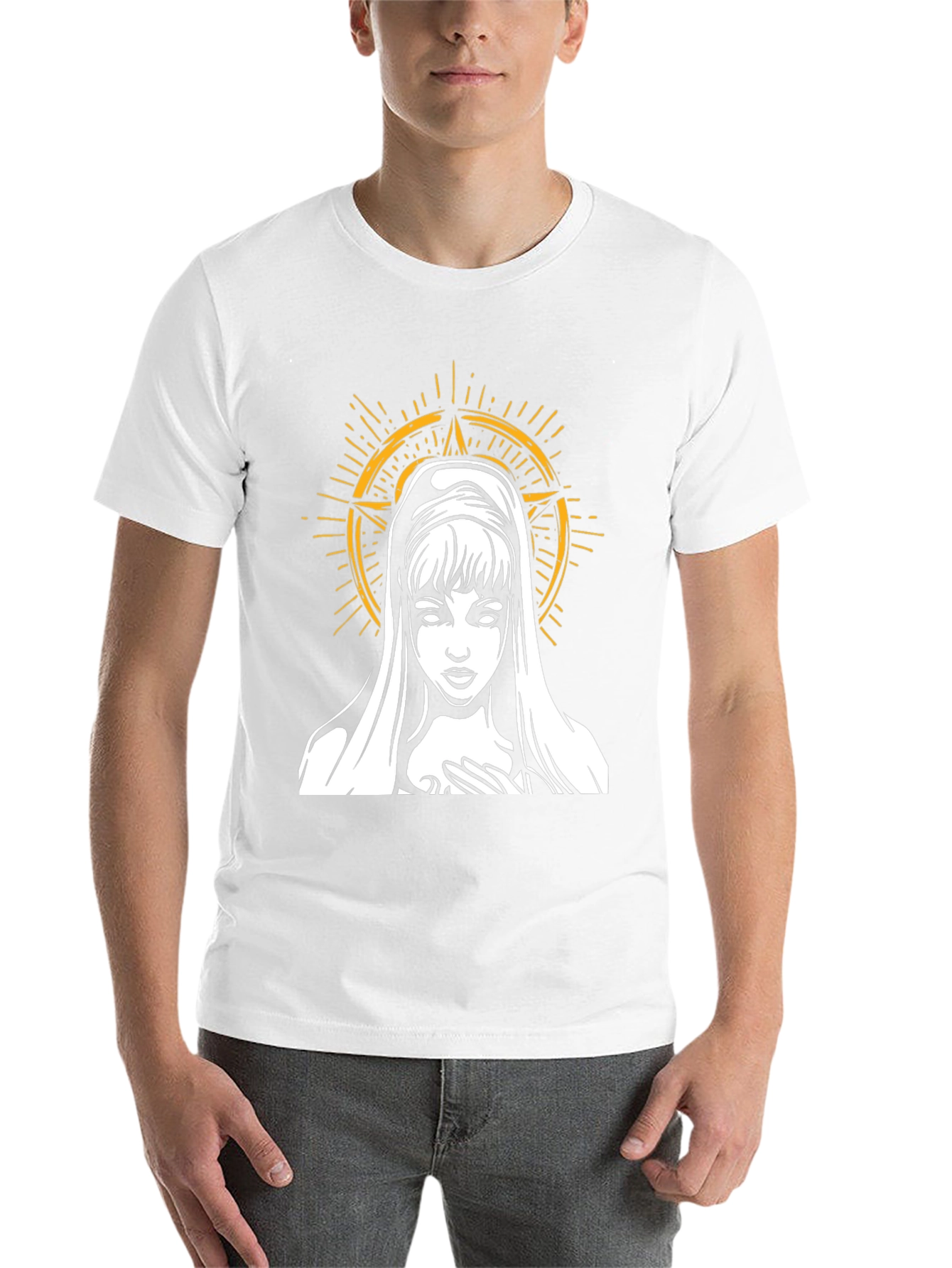 Black Virgin Mary Graphic Tee - Dark Aesthetic T-Shirt view 14