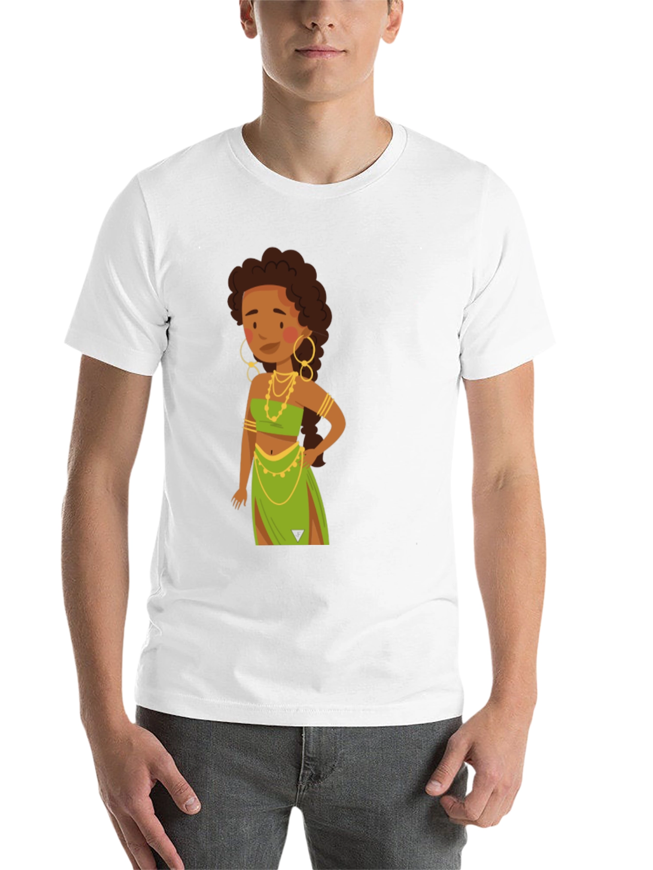 Black Cartoon Woman Graphic Black T-Shirt view 14