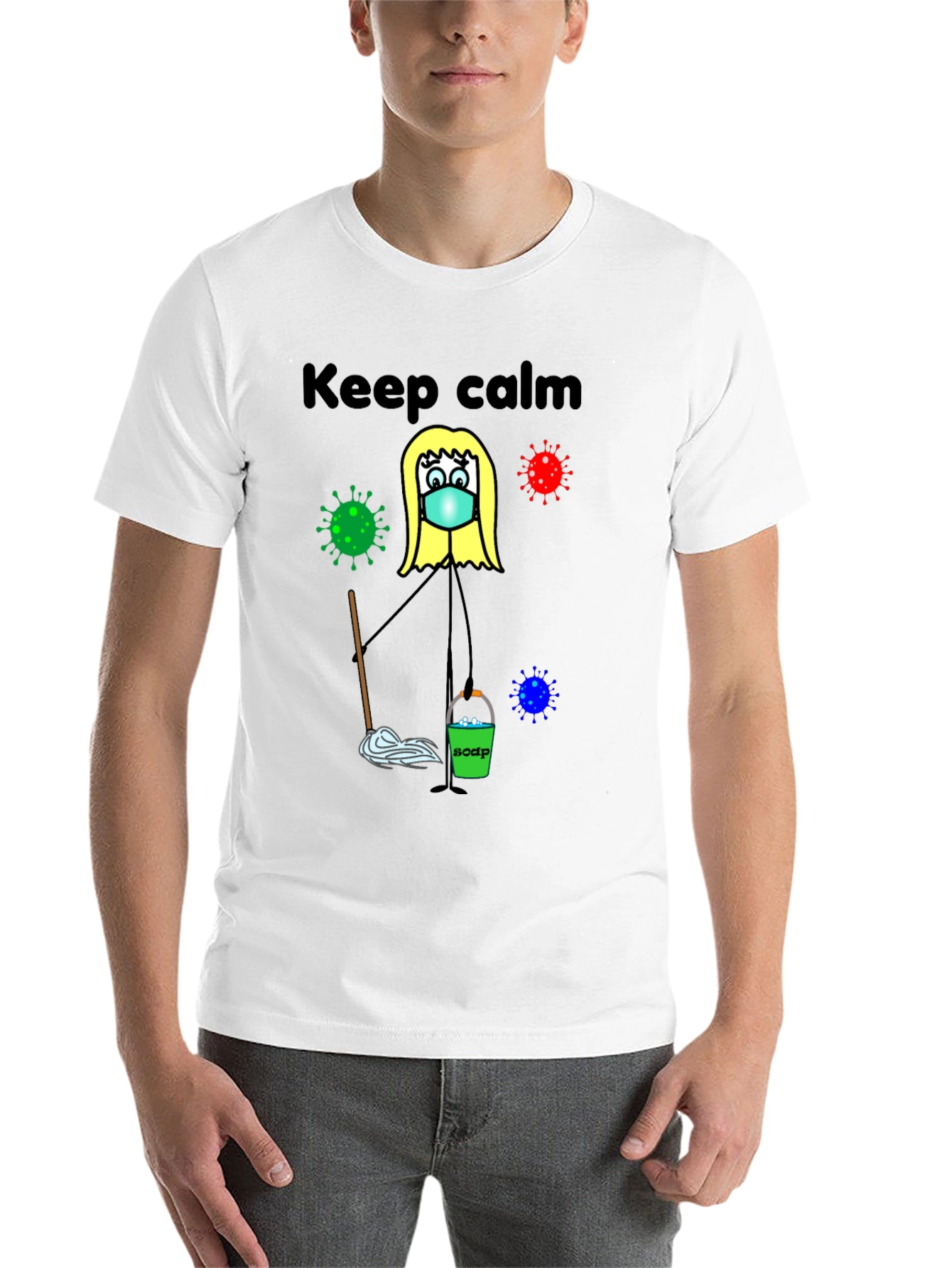 Black Keep Calm and Clean T-Shirt view 14
