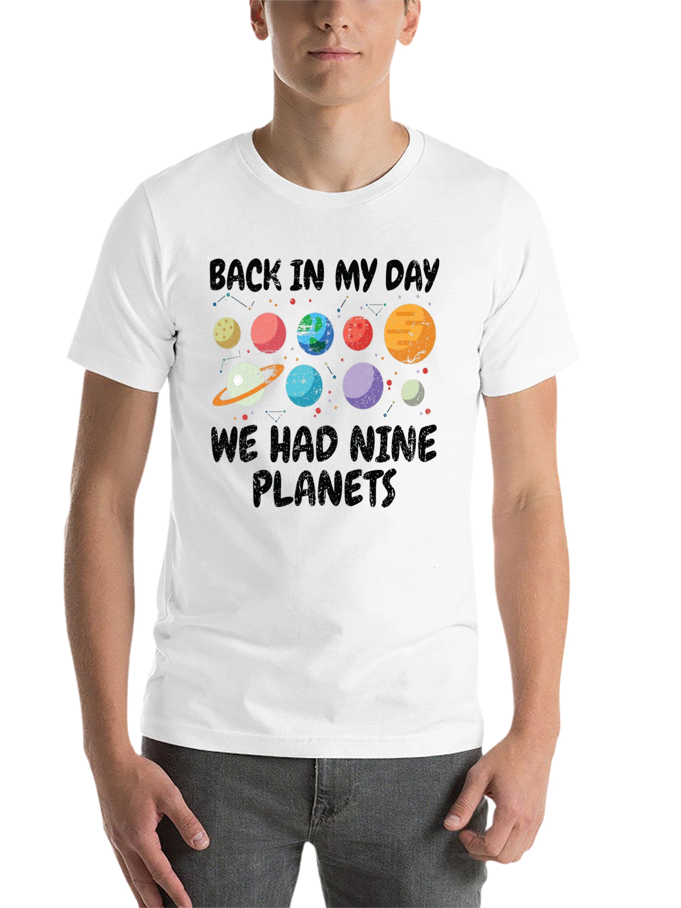 Black Back In My Day Nine Planets T-Shirt view 14