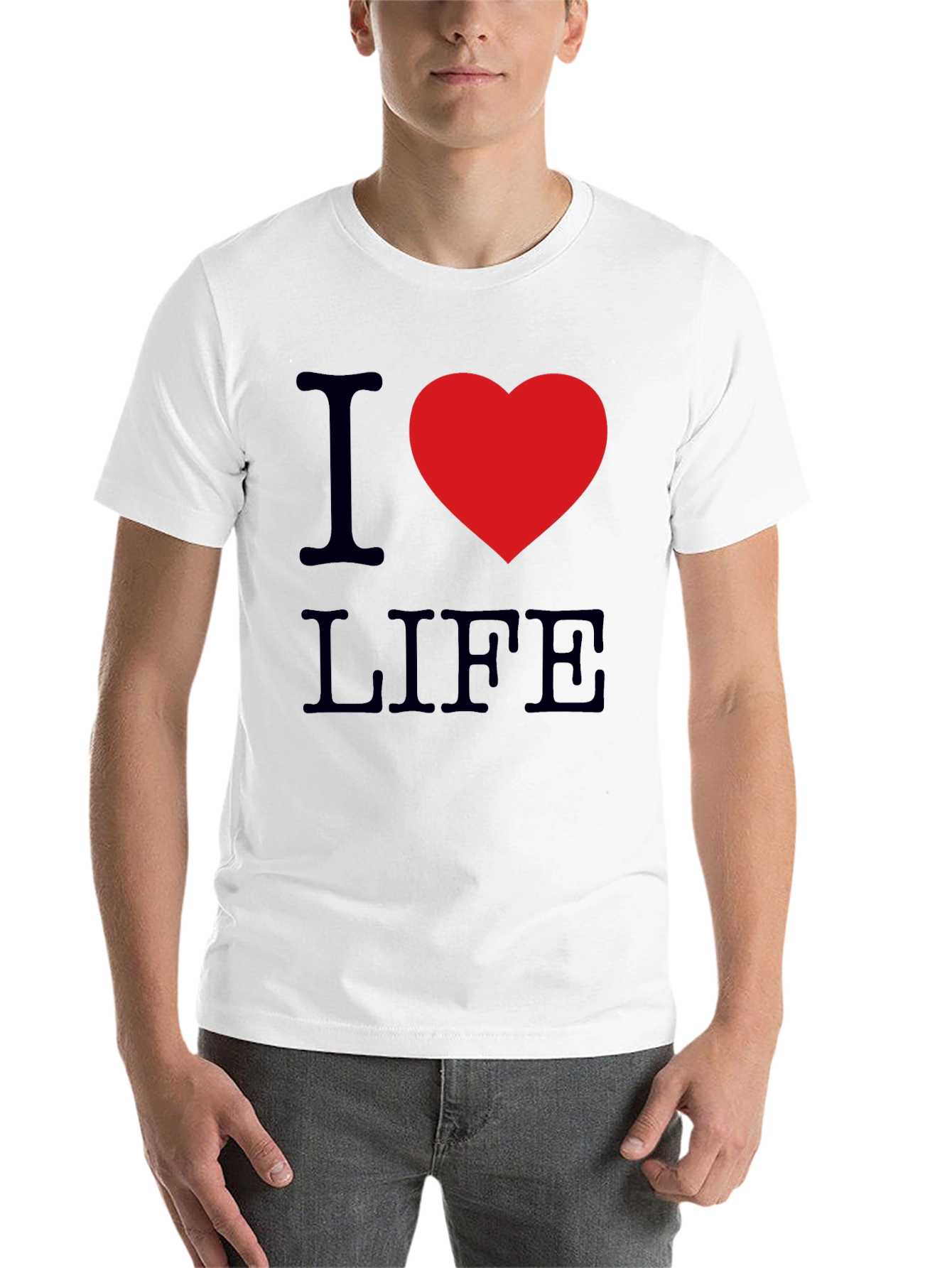 Black I Love Life Graphic Tee - Soft Cotton Comfort view 14