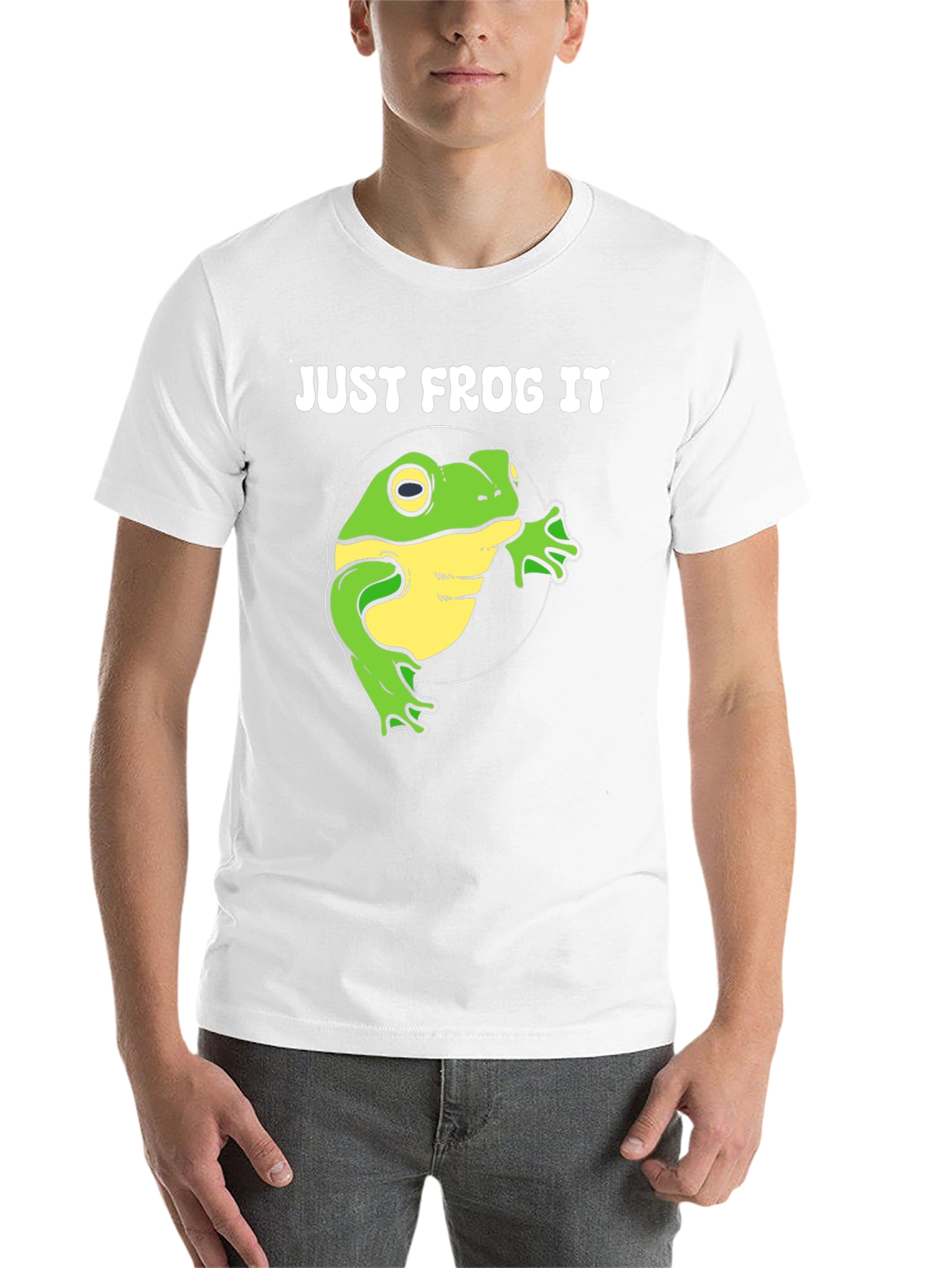 Black Just Frog It T-Shirt - Funny Animal Tee view 14