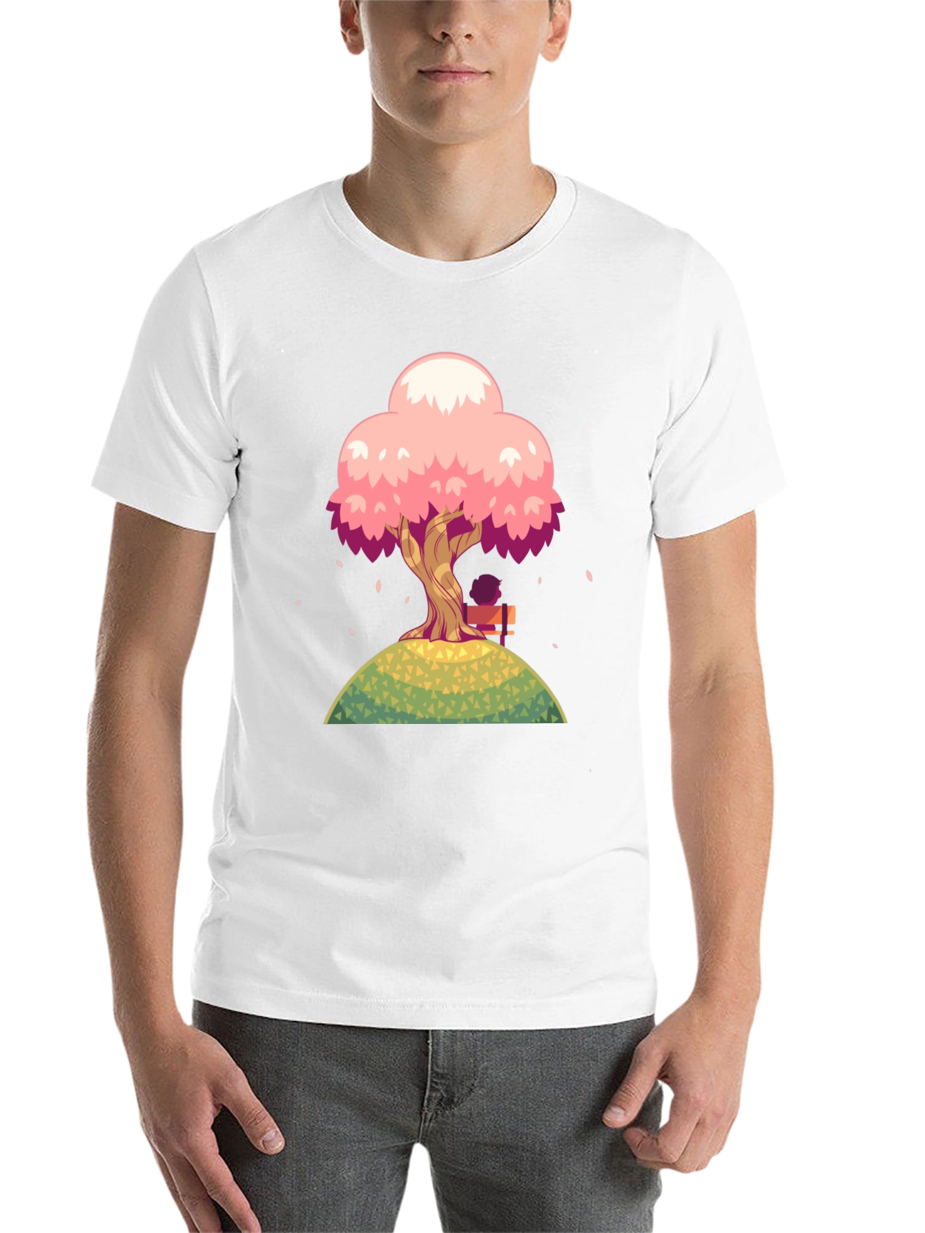 Black Cherry Blossom Tree Graphic T-Shirt view 14
