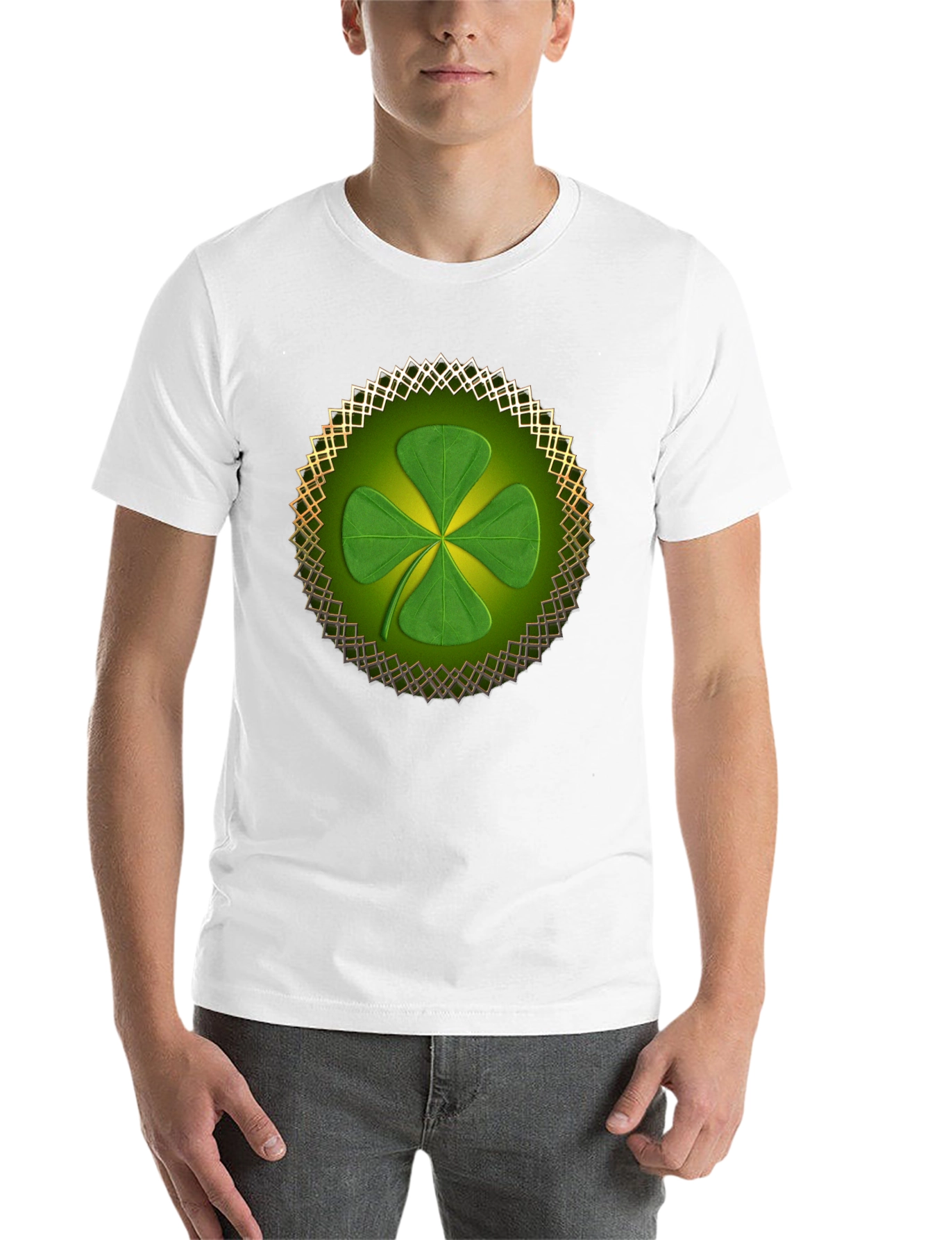 Black Shamrock Clover T-Shirt - St. Patrick's Day view 14