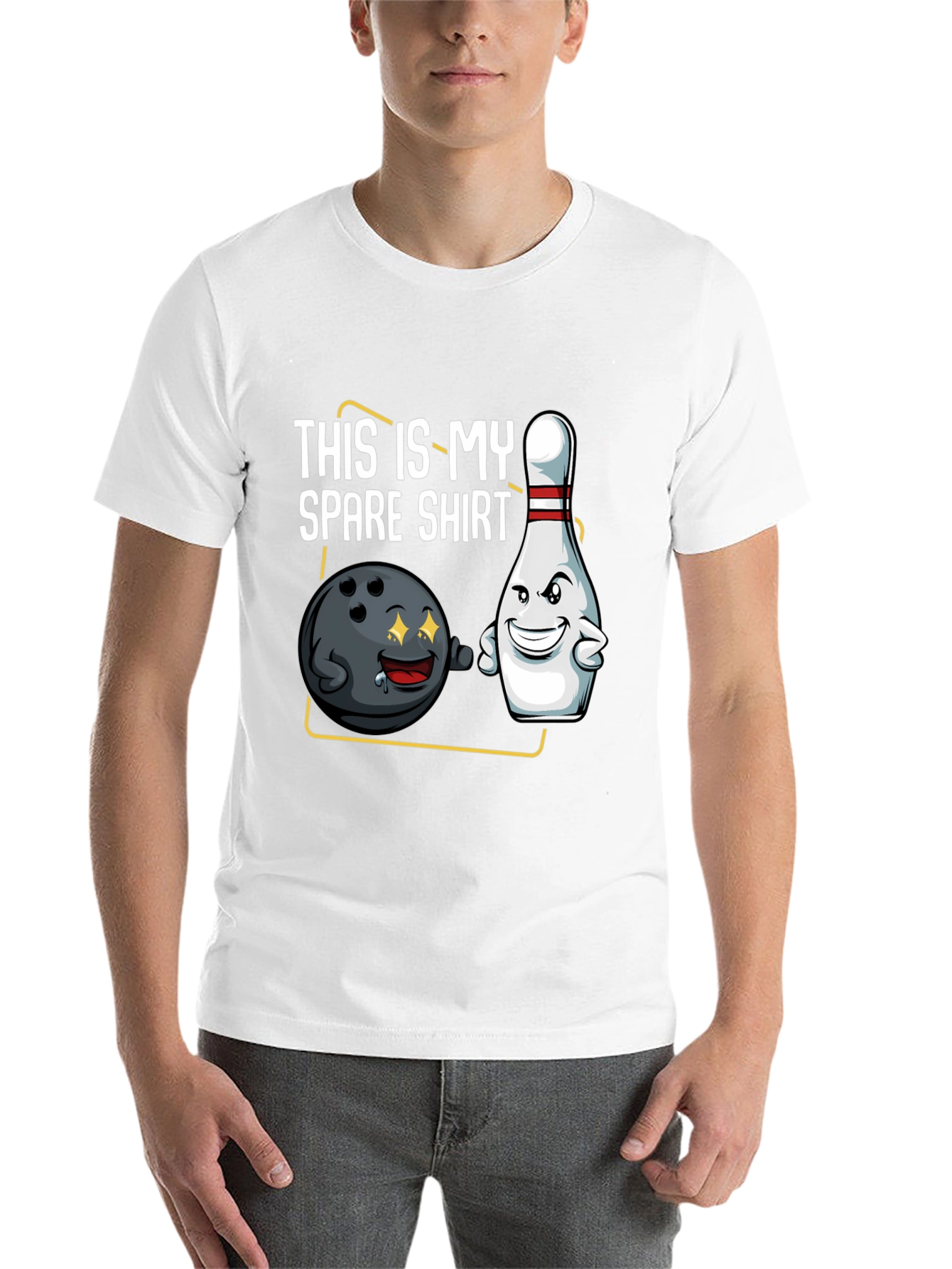 Black Funny Bowling T-Shirt - This is My Spare Shirt view 14