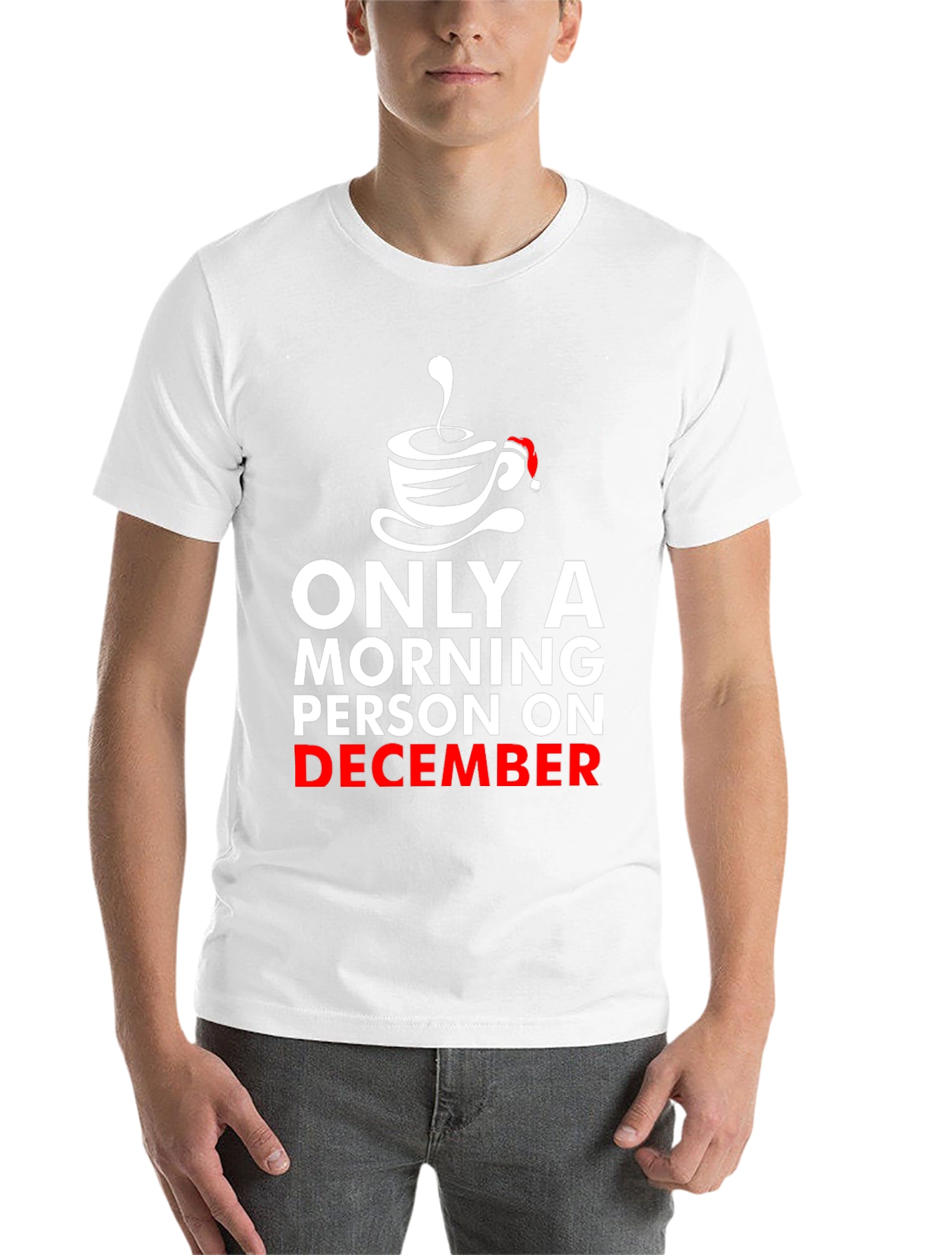 Black Morning Person on December Graphic T-Shirt view 14