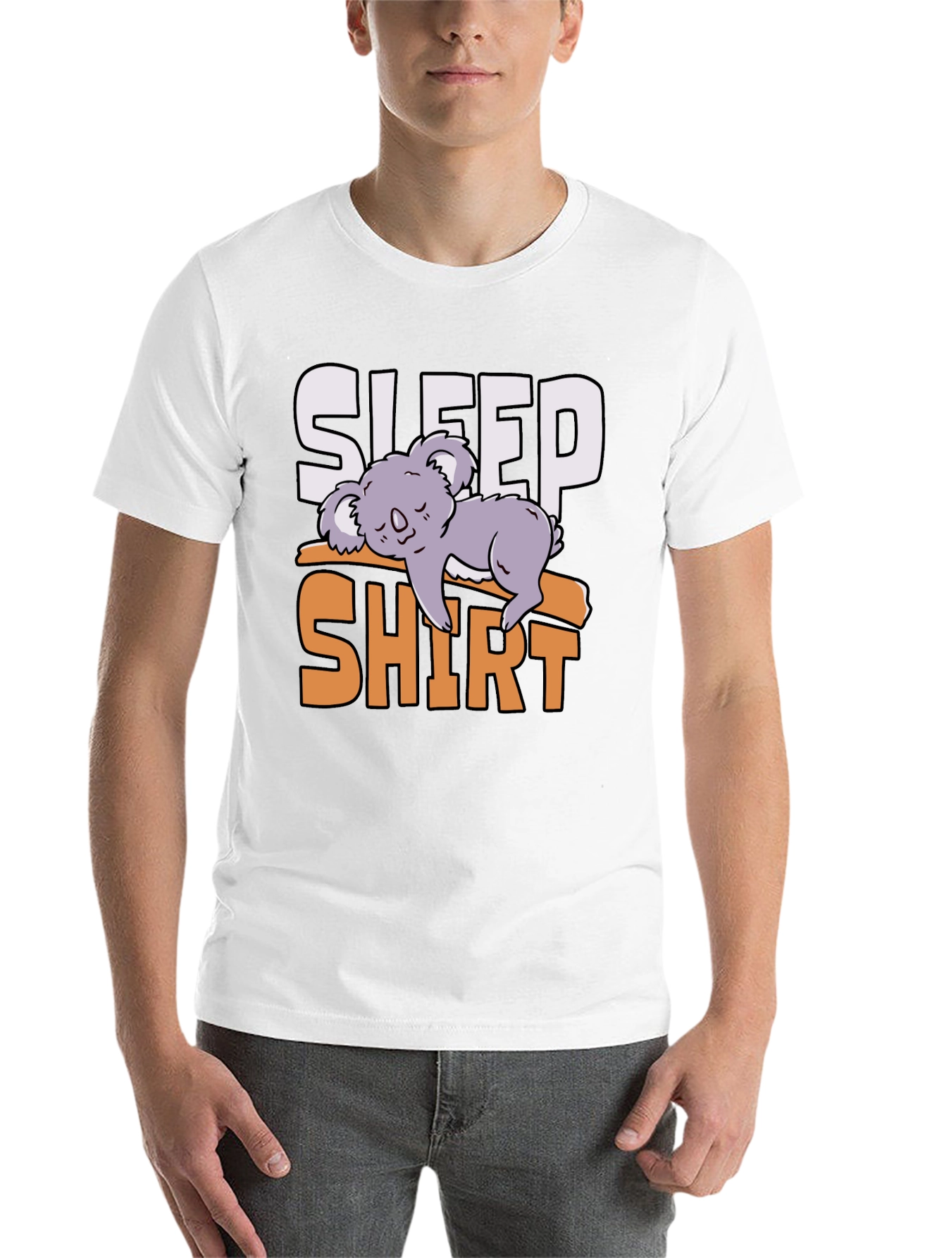 Black Sleep Shirt Koala Tee - Funny Lazy Animal T-Shirt view 14