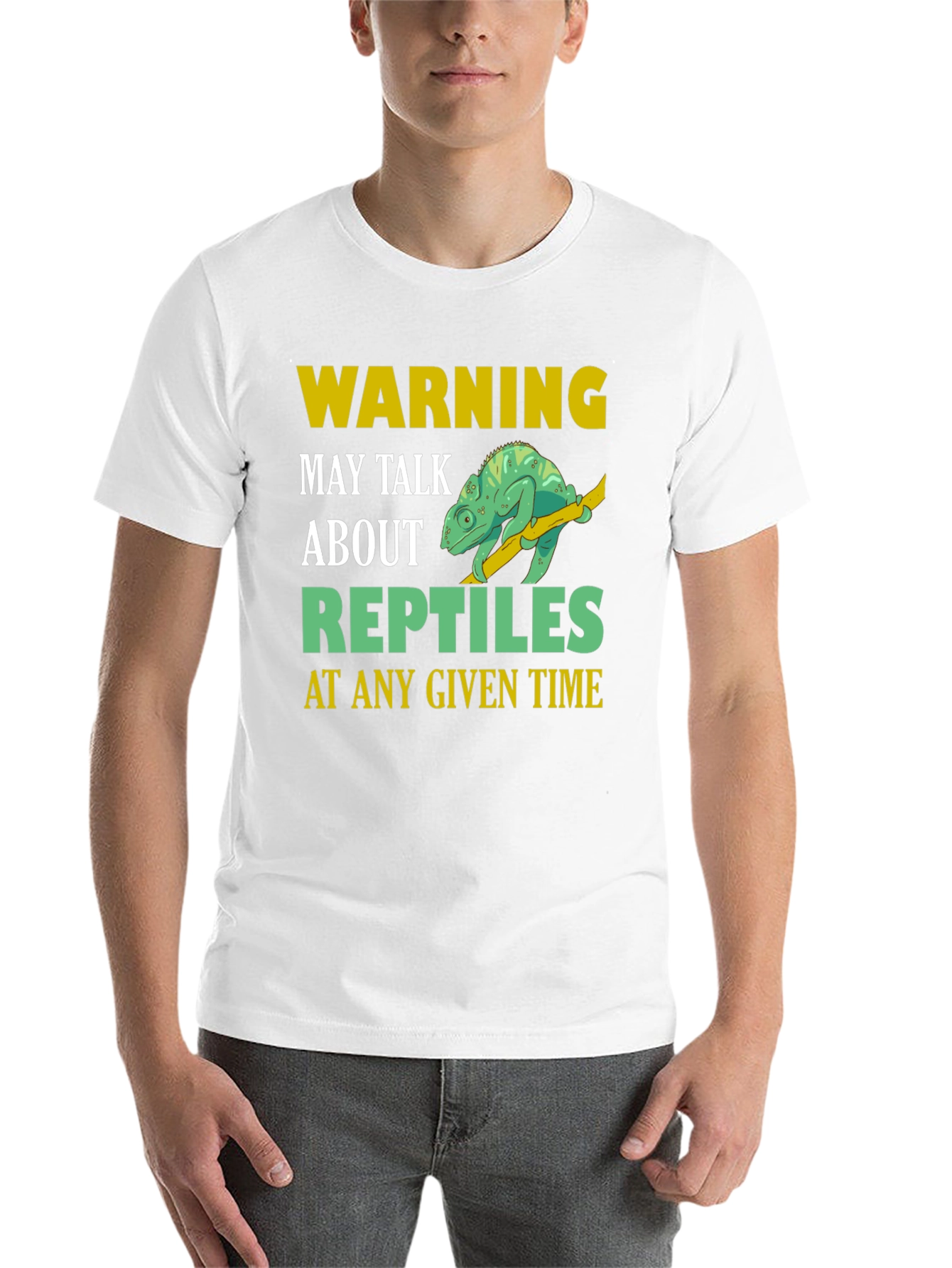 Black Warning May Talk About Reptiles T-Shirt view 14