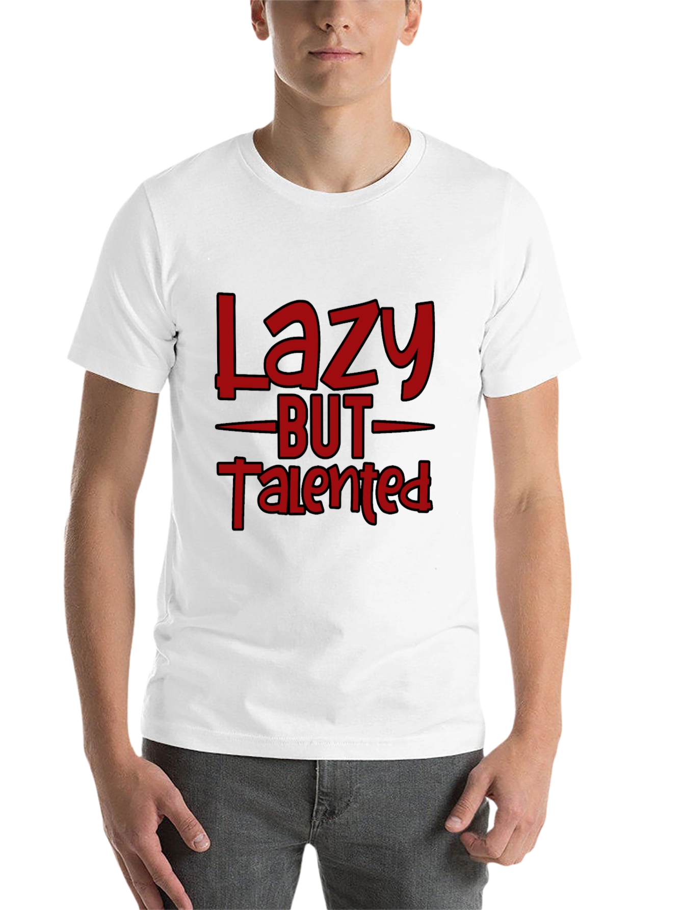 Black Lazy But Talented Graphic T-Shirt view 14