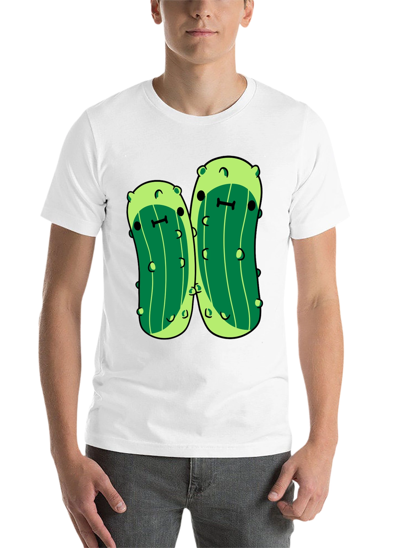 Black Kawaii Pickle Graphic Tee - Unisex Black T-Shirt view 14