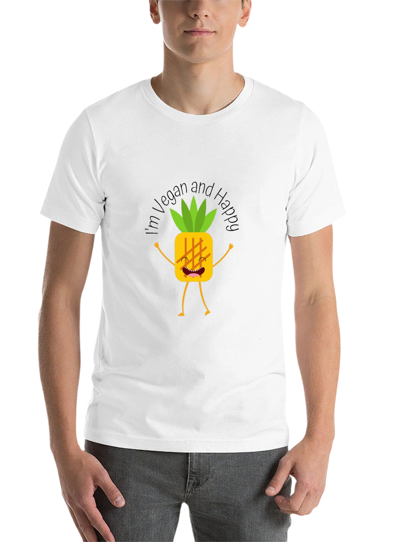 Black Vegan Pineapple Graphic Tee - Happy & Healthy Lifestyle! view 14