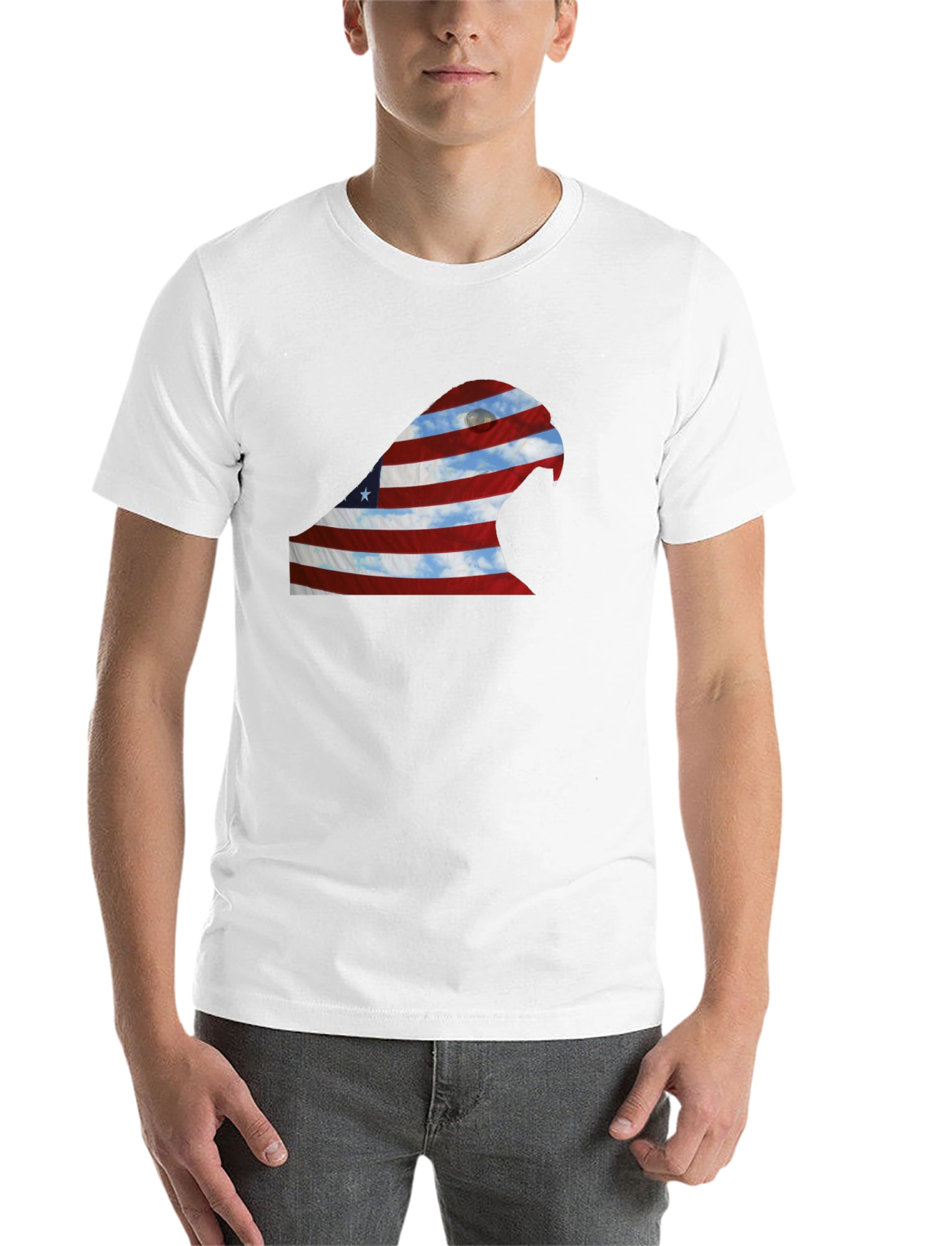 Black American Flag Eagle Graphic Tee view 14