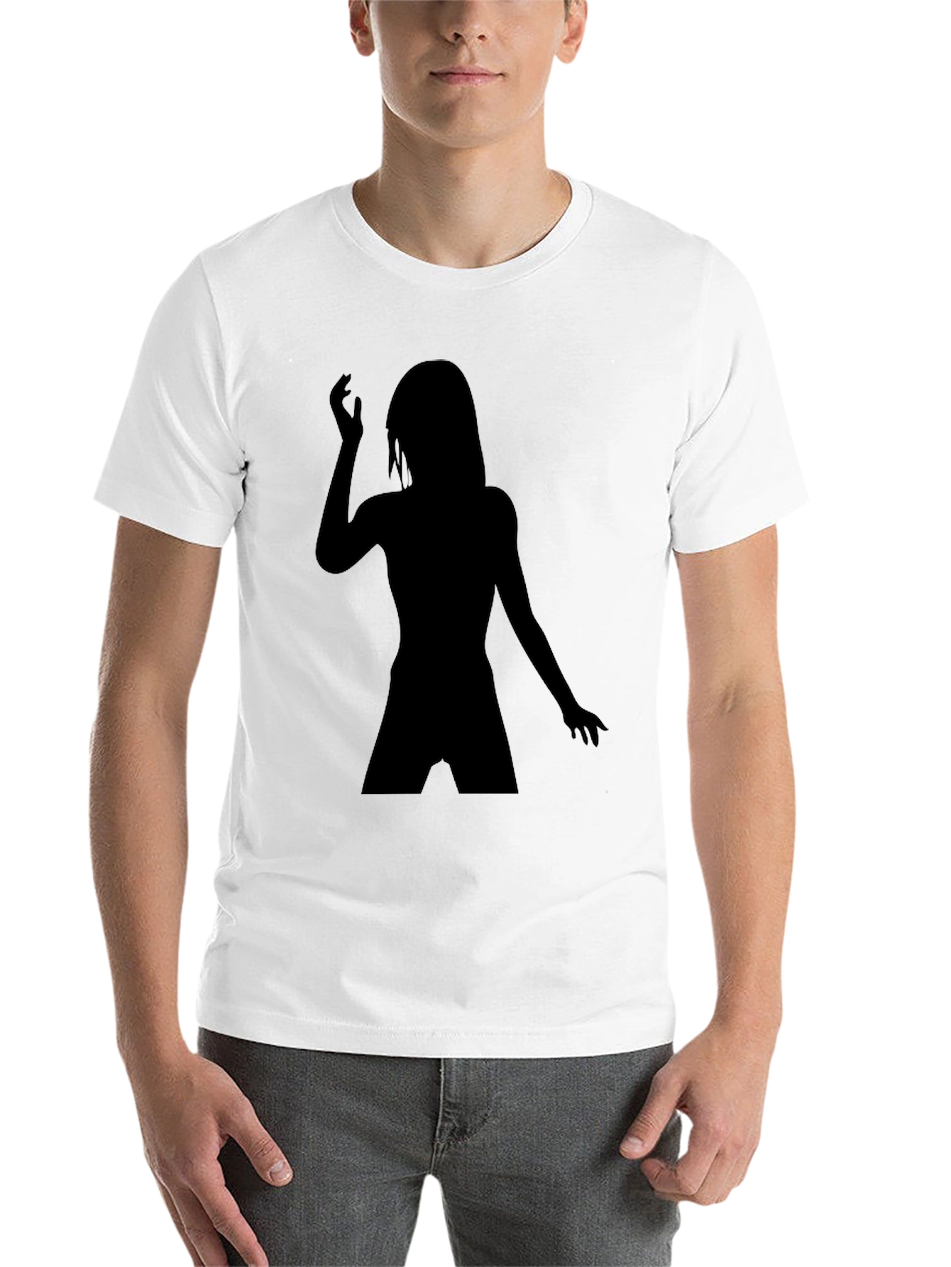 Black Silhouette Woman Graphic Tee - Soft Cotton Blend view 14