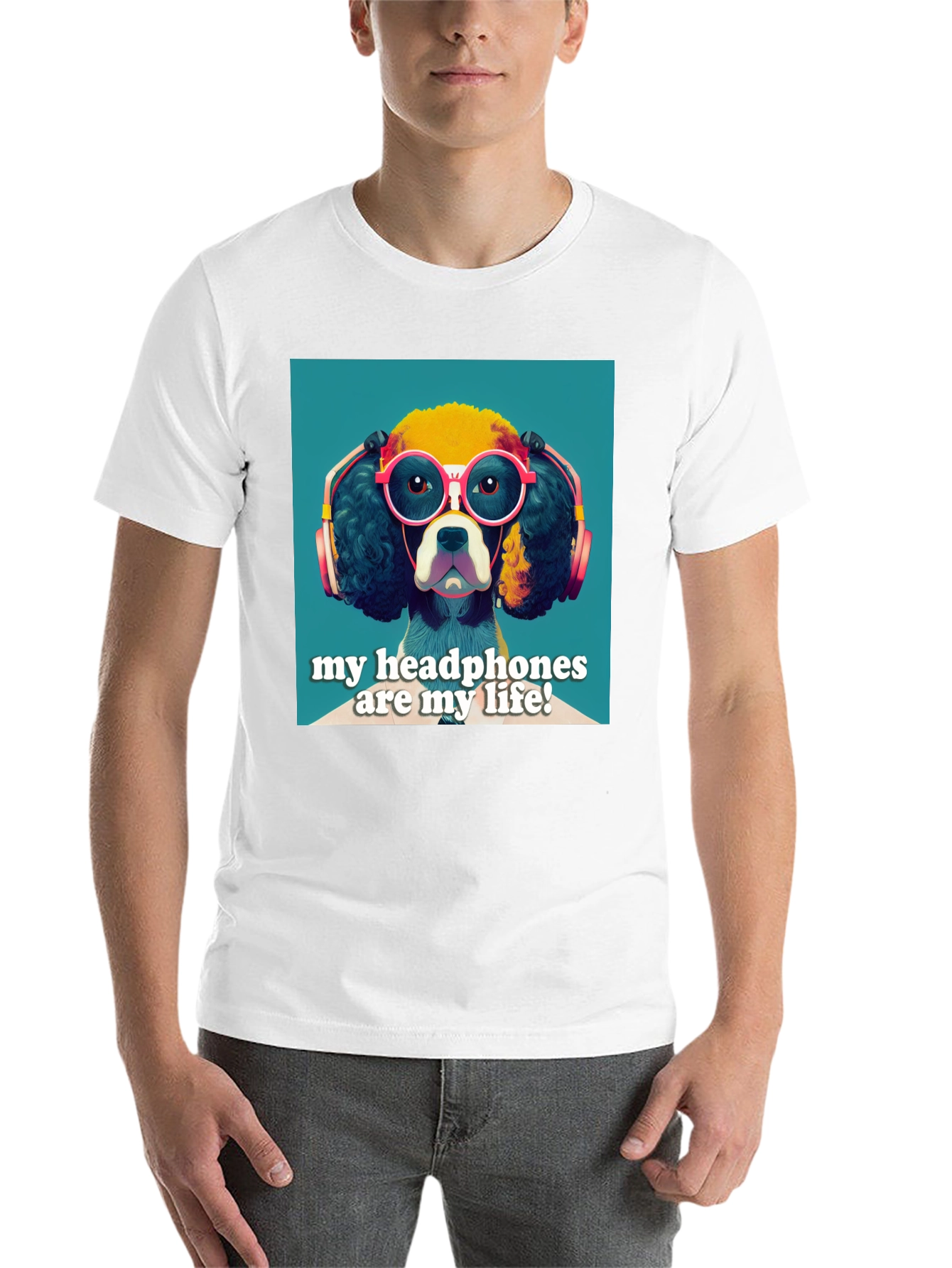 Black Dog Headphones Graphic Tee - My Headphones Are My Life view 14