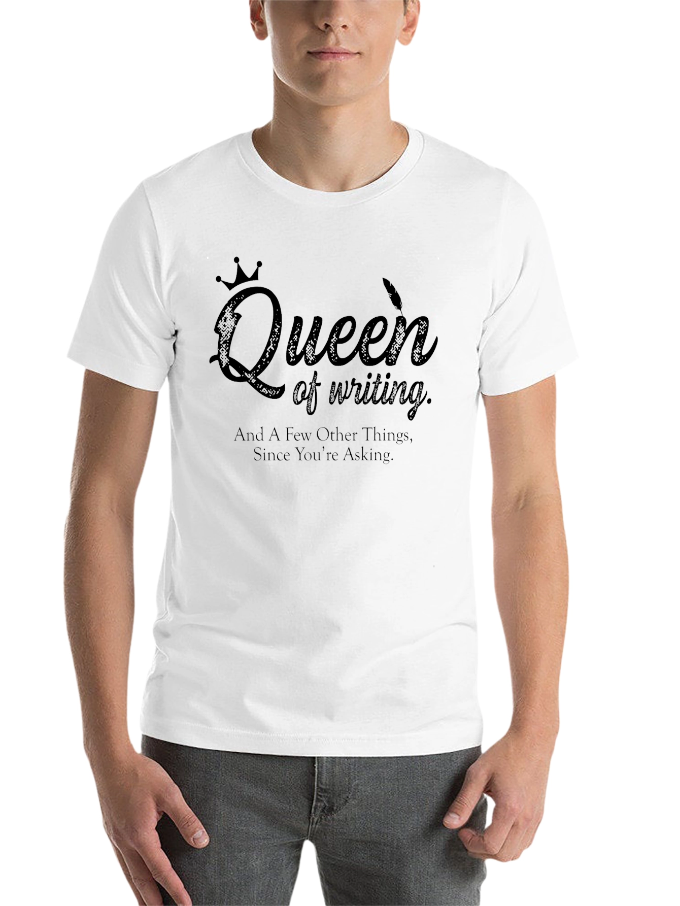 Black Queen of Writing Graphic T-Shirt - Black view 14