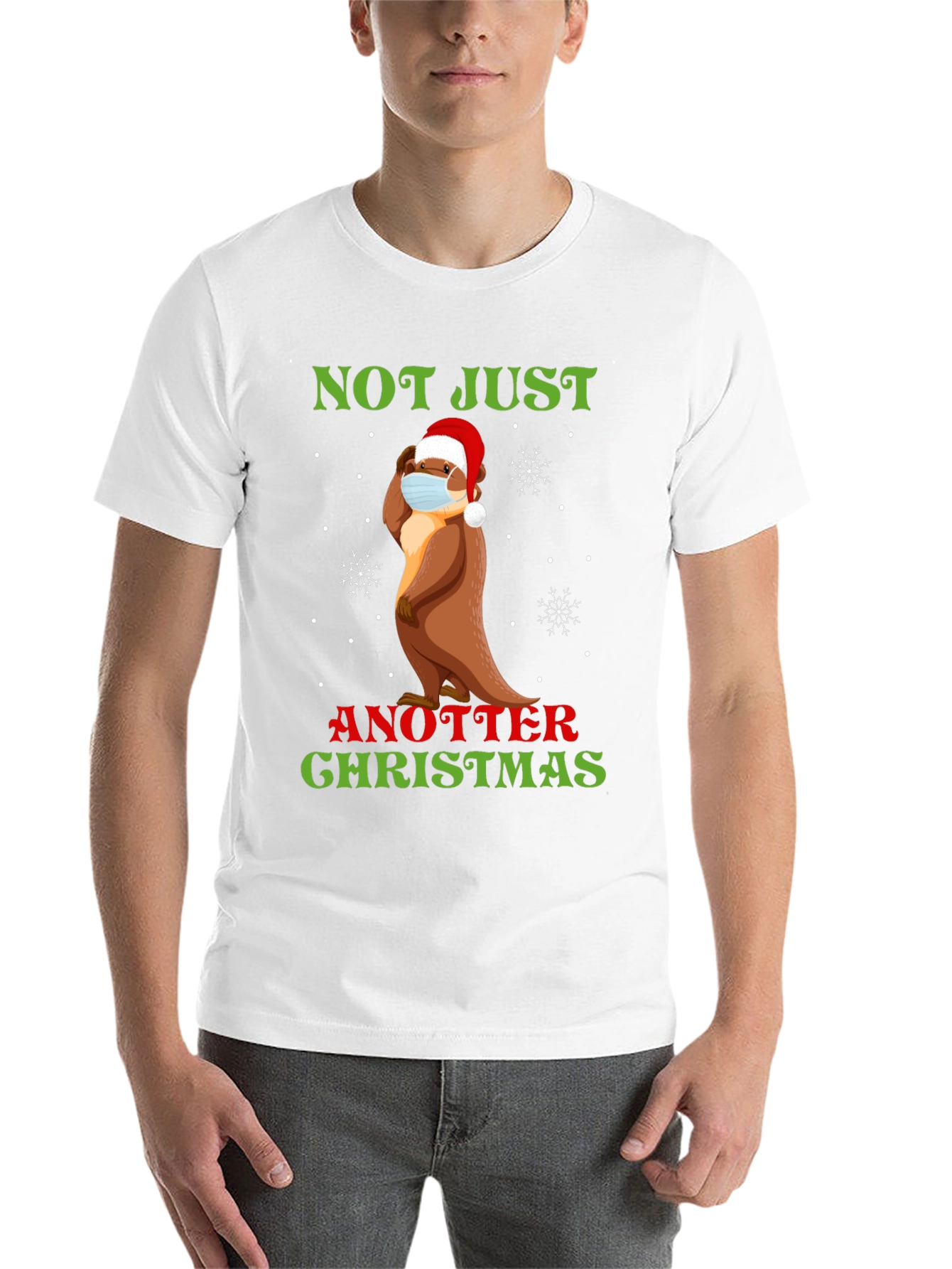 Black Funny Otter Christmas T-Shirt - Not Just Another Christmas view 14