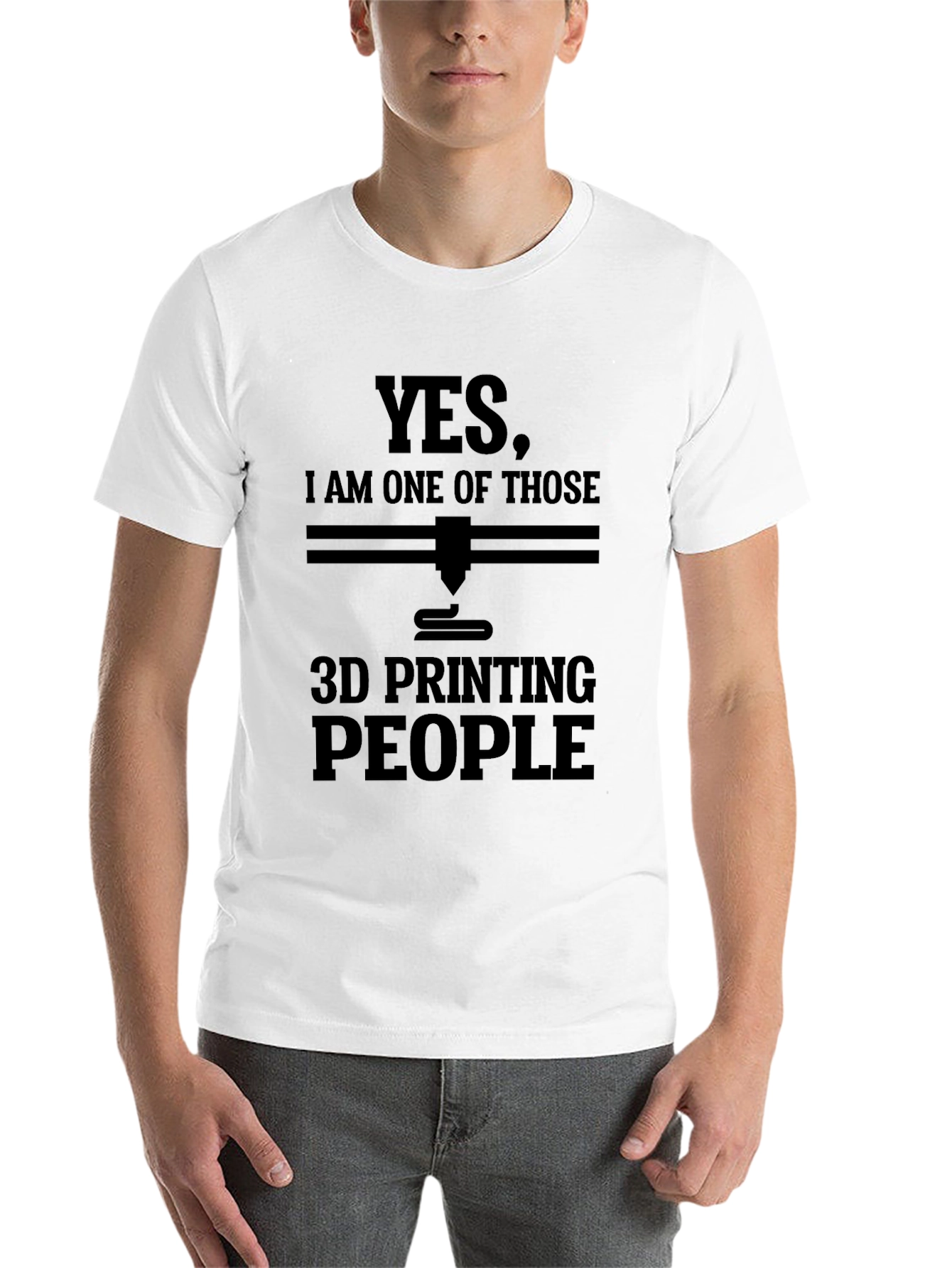 Black 3D Printing People T-Shirt - Funny Maker Tee view 14