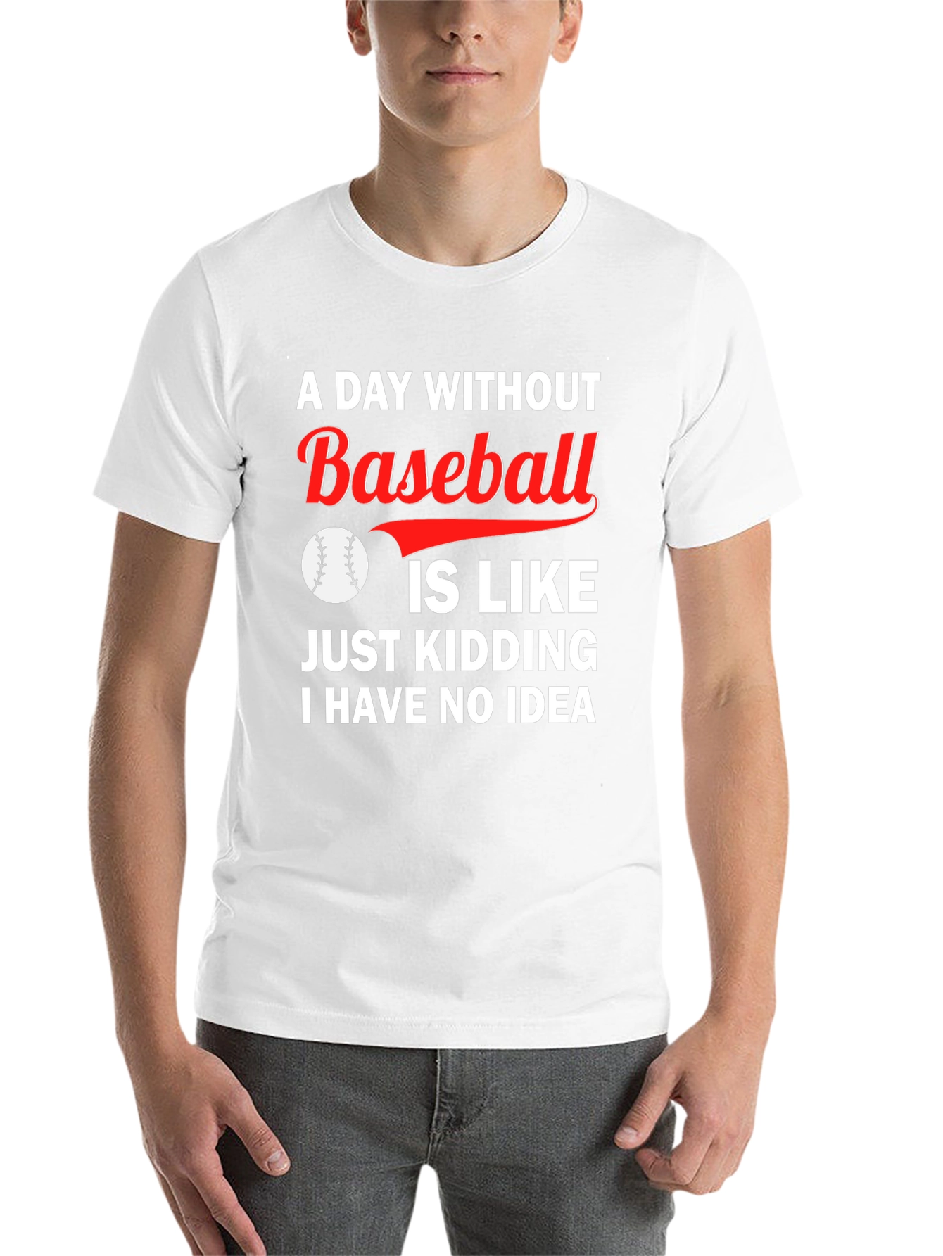 Black Funny Baseball T-Shirt - A Day Without Baseball view 14