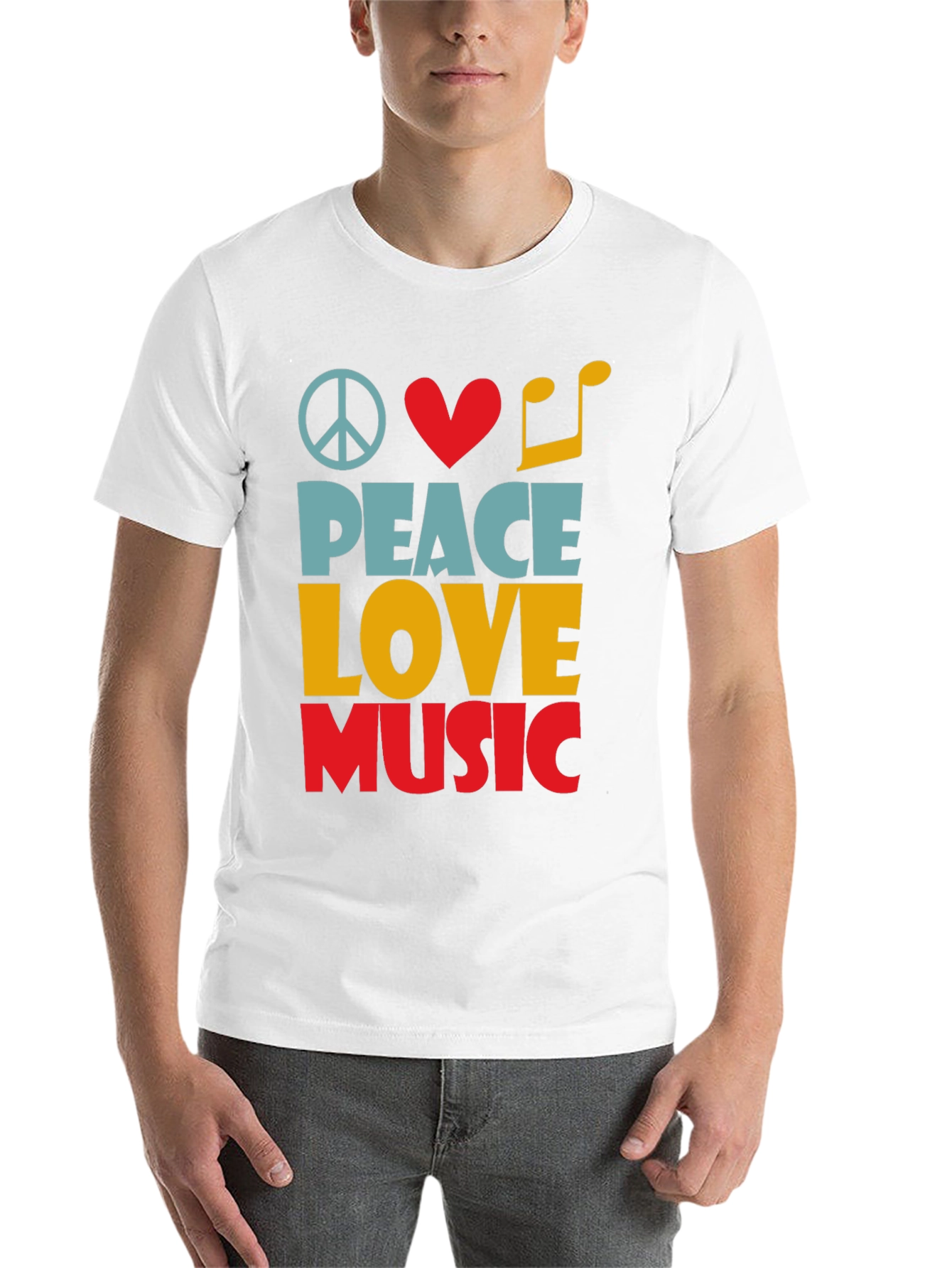 Black Peace Love Music Graphic Tee - Unisex view 14