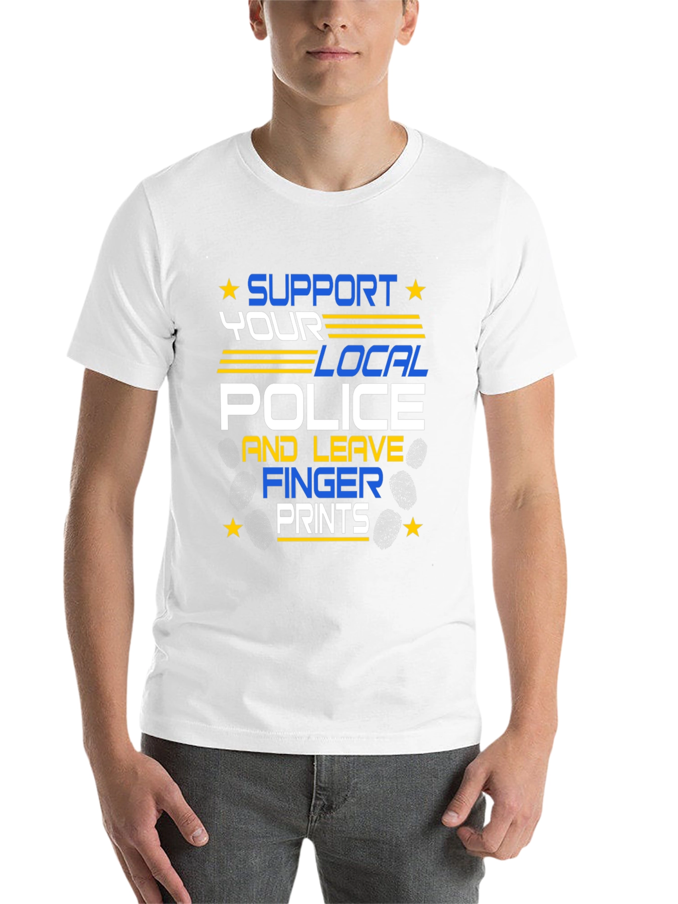 Black Support Local Police Graphic T-Shirt view 14