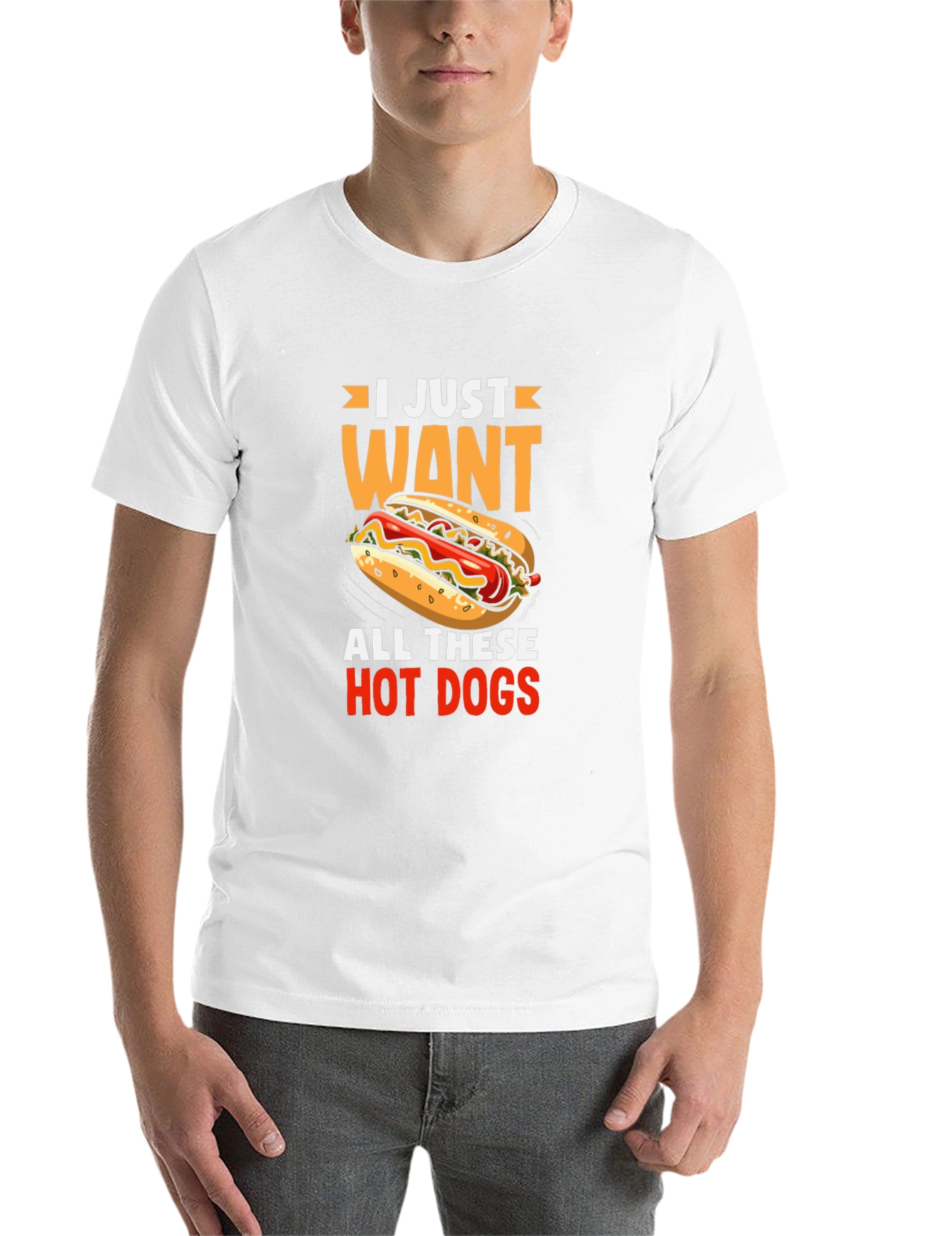Black I Just Want All These Hot Dogs Graphic Tee view 14