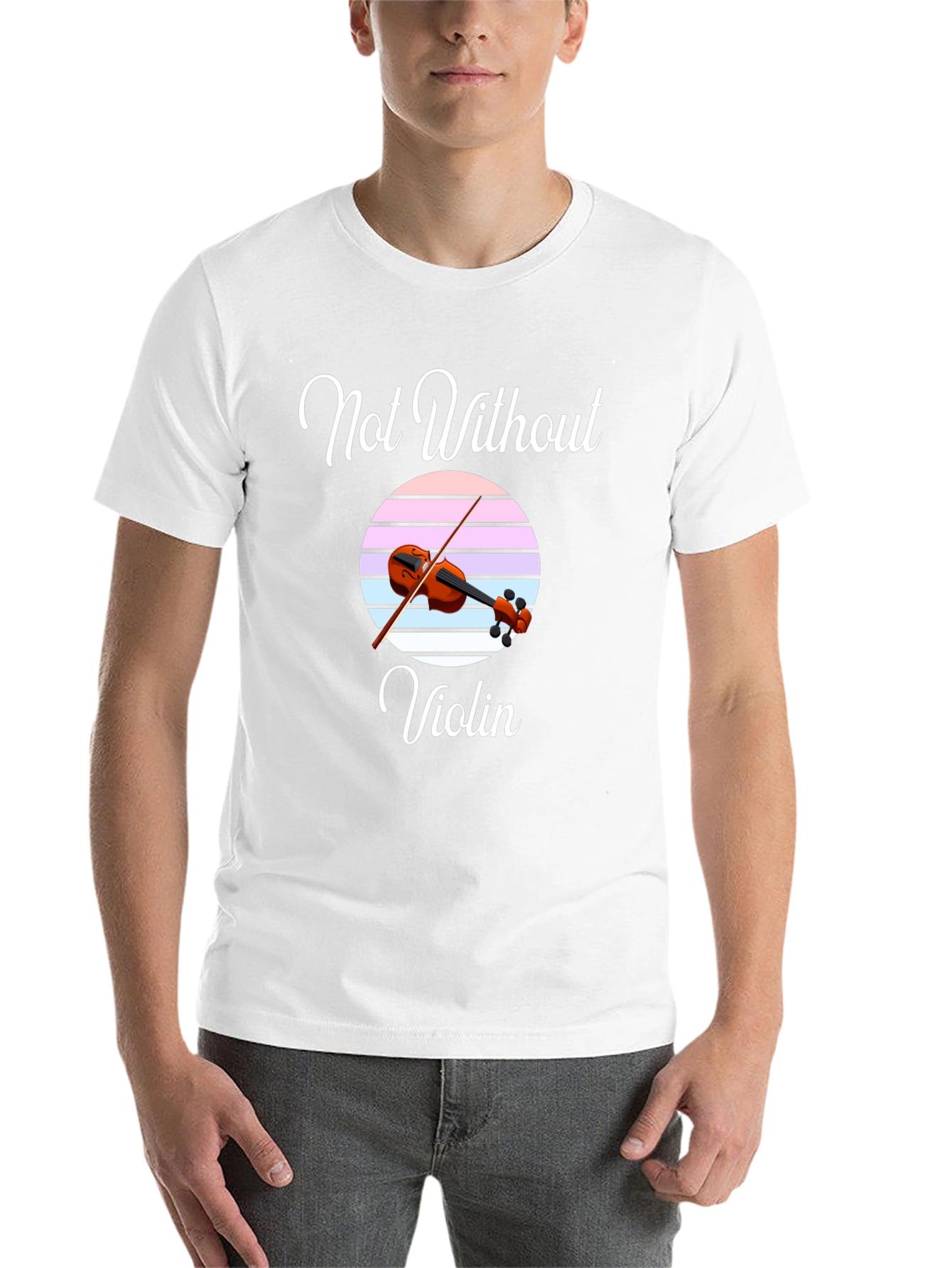 Black Not Without Violin T-Shirt - Music Lover Tee view 14