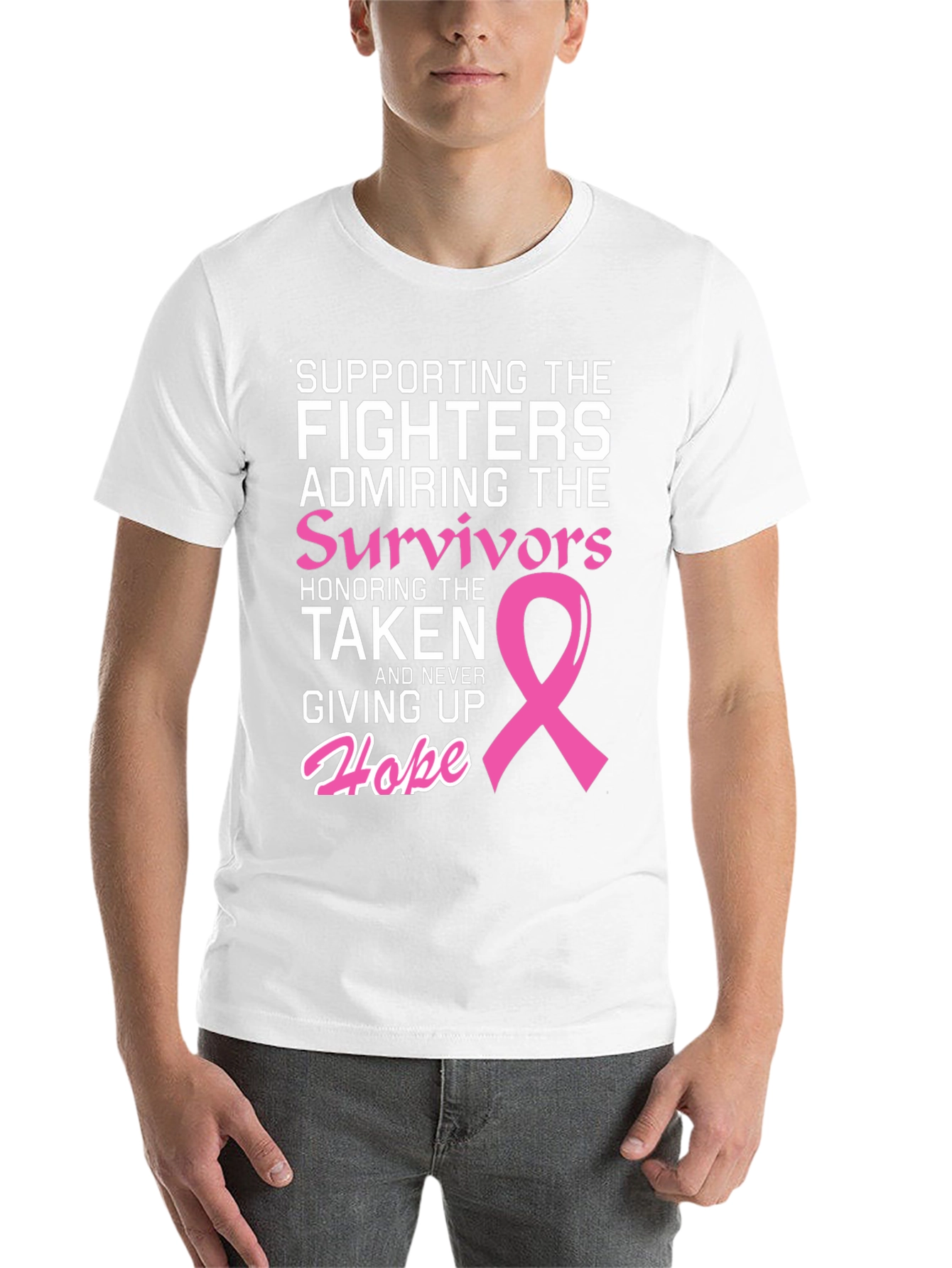 Black Breast Cancer Awareness T-Shirt: Fighters, Survivors, Hope view 14