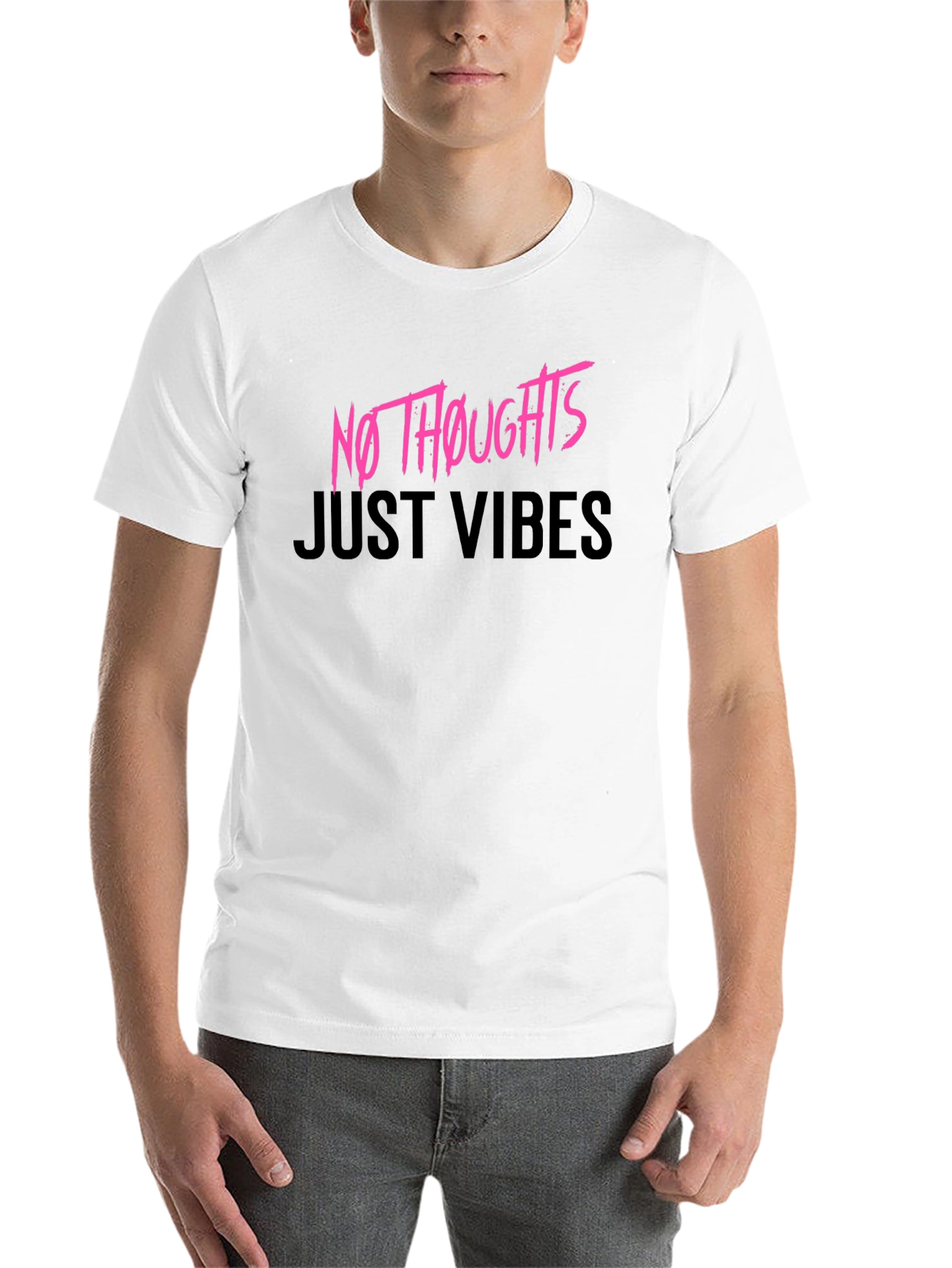 Black No Thoughts Just Vibes Graphic Tee view 14