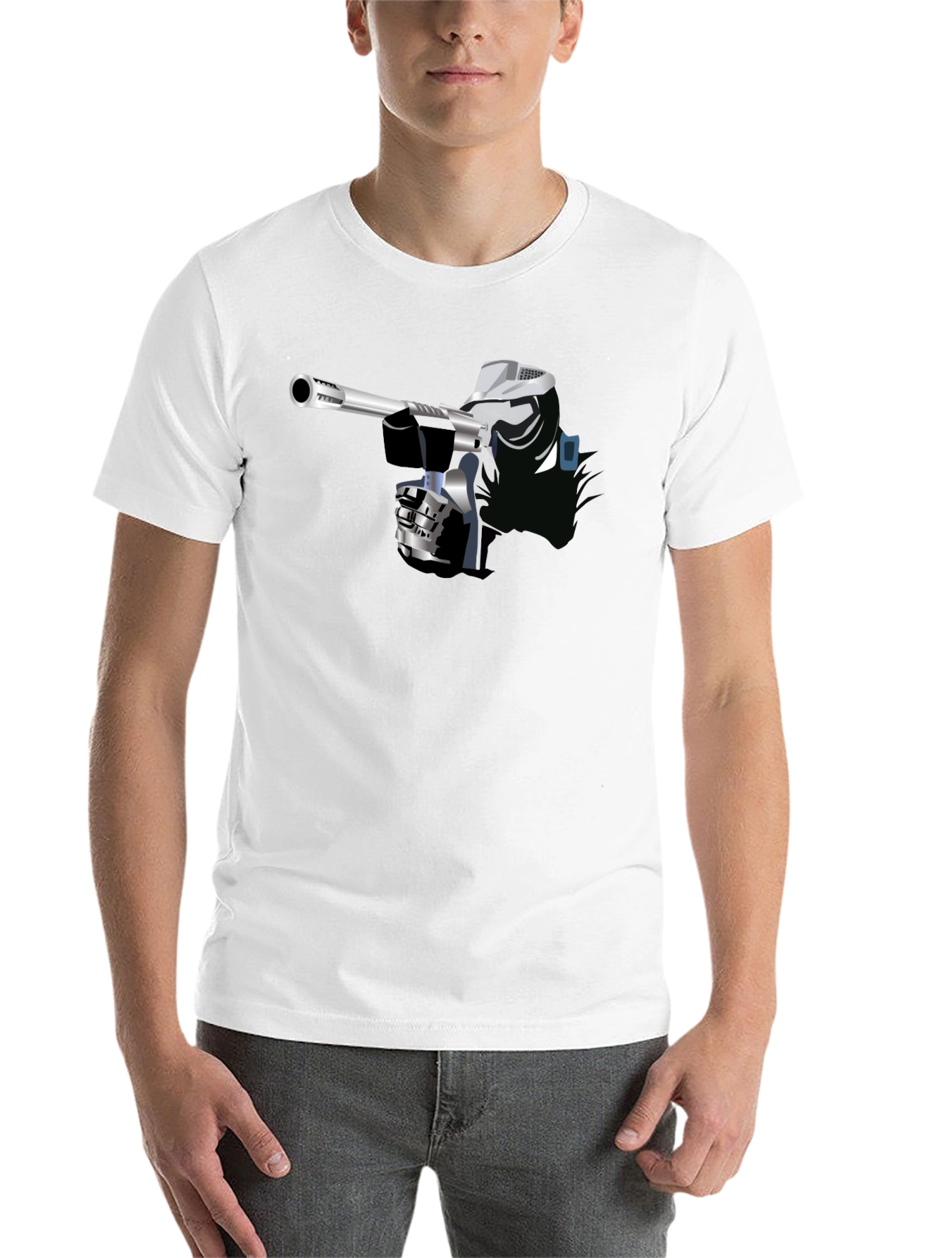 Black Paintball Player Graphic Tee - Black view 14