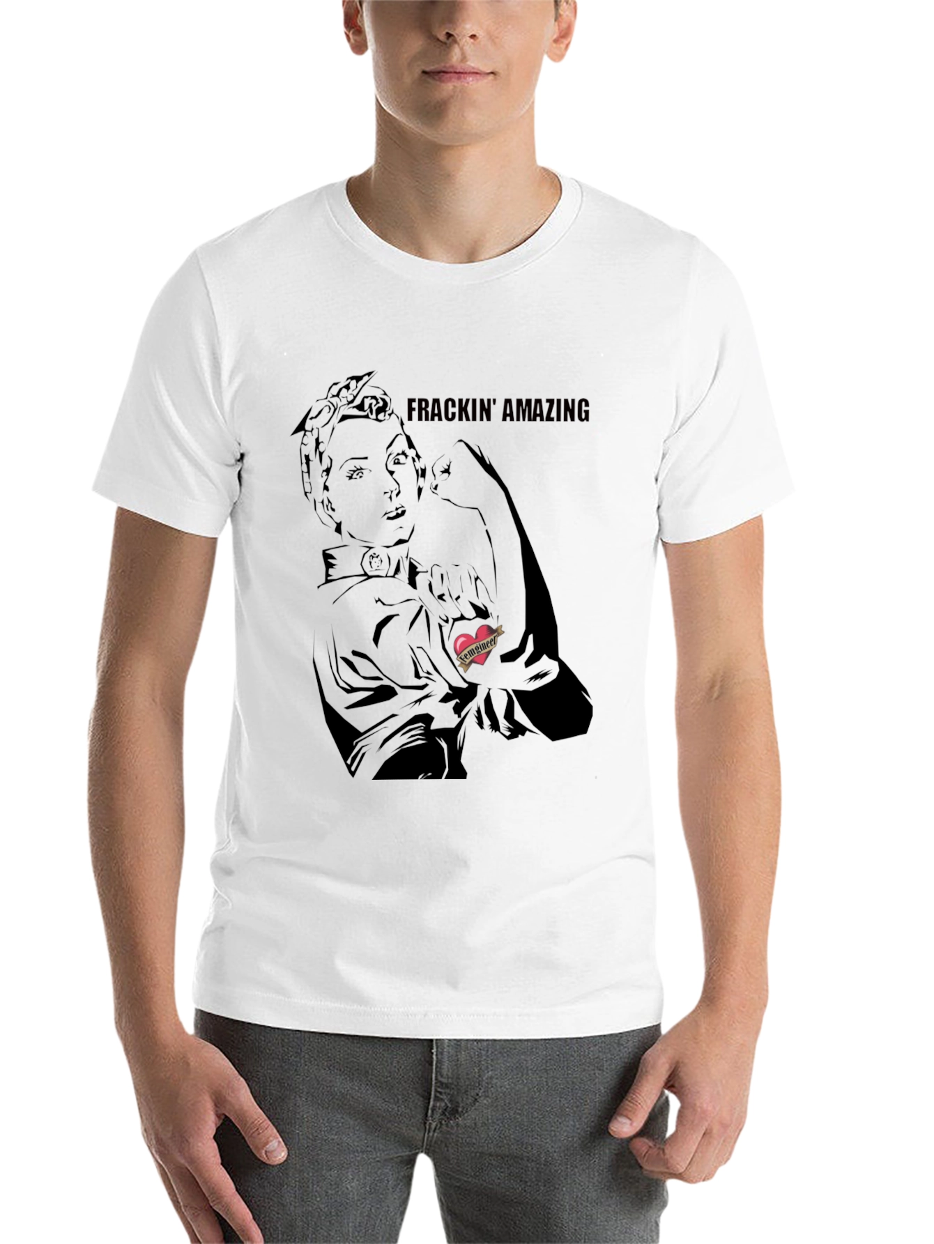 Black Frackin' Amazing Rosie the Riveter Graphic Tee view 14