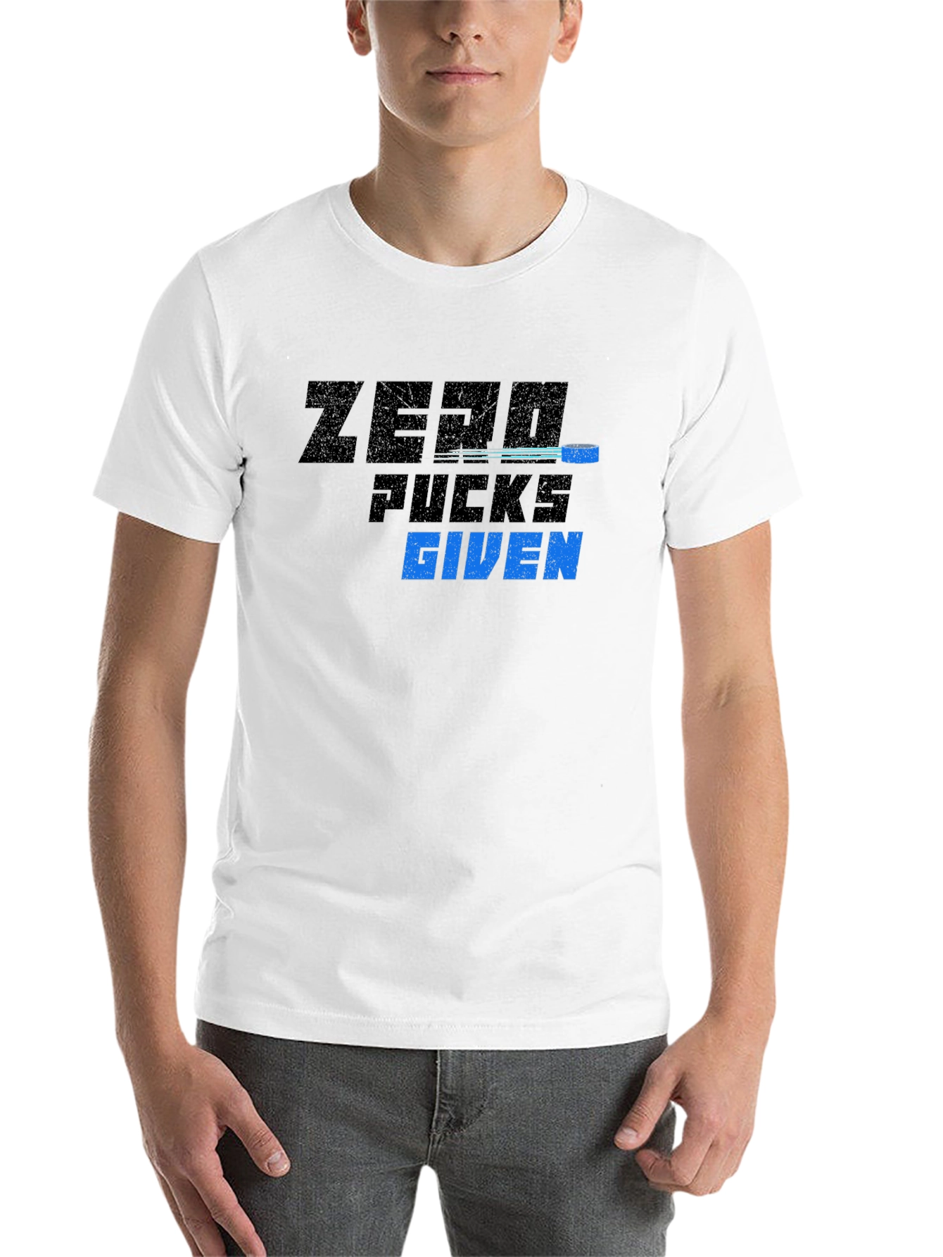Black Zero Pucks Given Black Graphic T-Shirt view 14