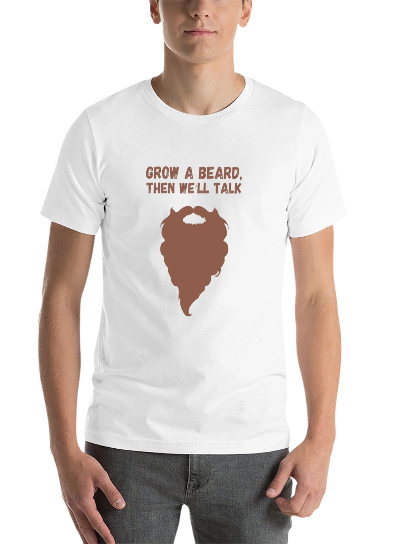 Black Grow a Beard Funny Graphic Tee view 14