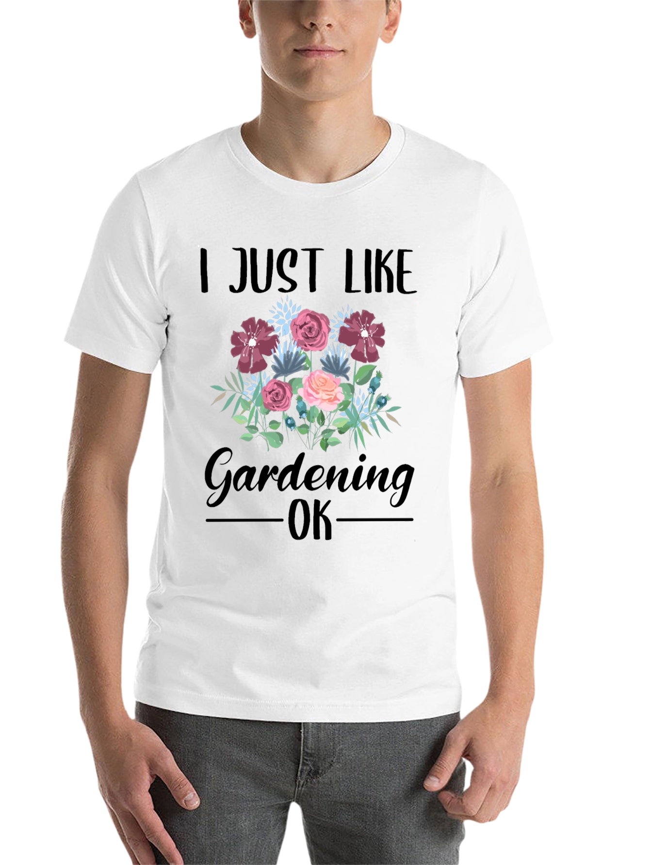 Black I Just Like Gardening OK T-Shirt view 14