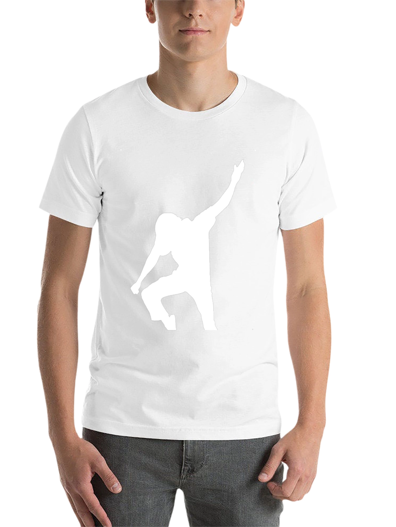 Black Football Player Silhouette Graphic Tee view 14