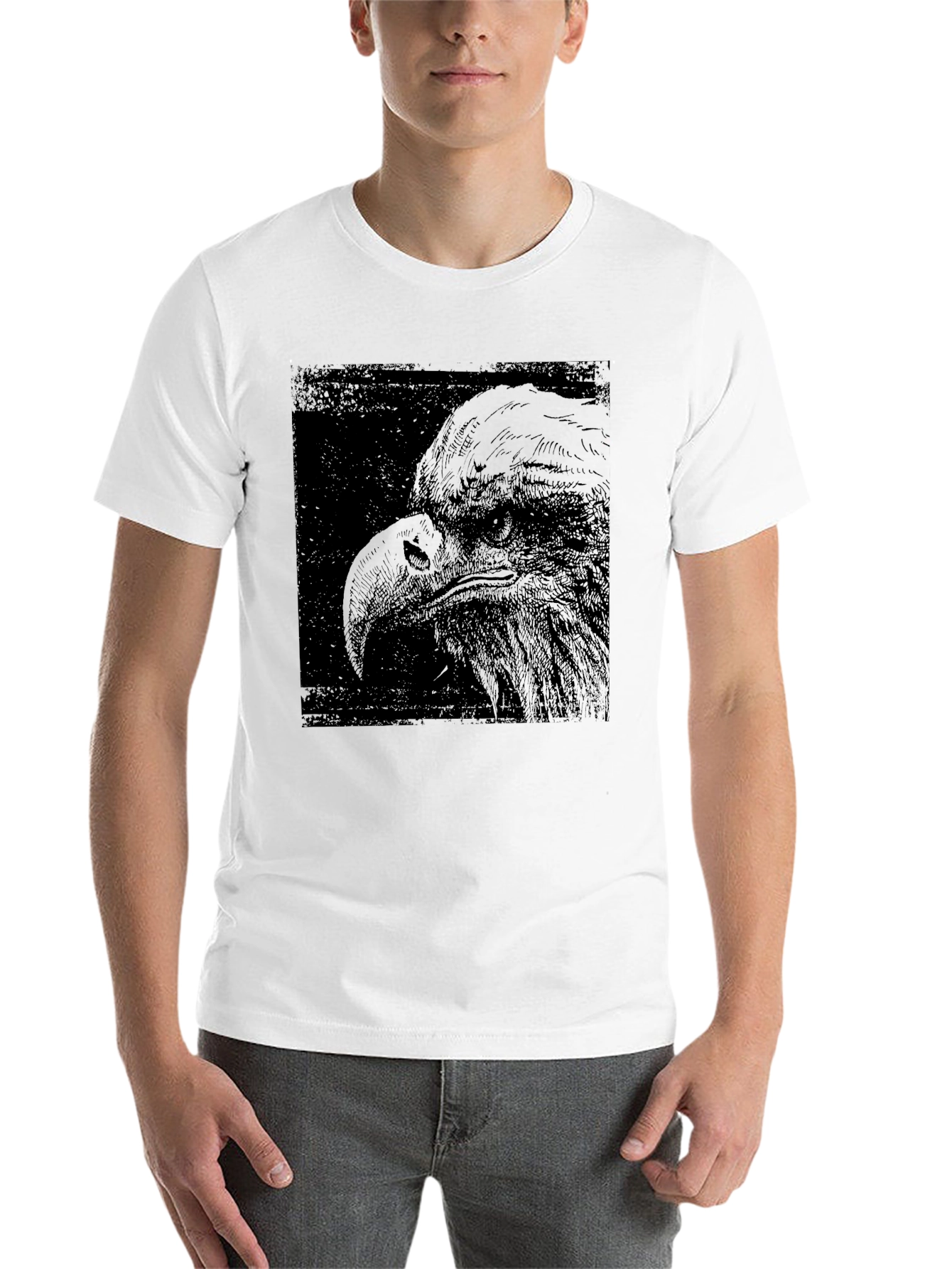 Black Eagle Graphic Print Black T-Shirt view 14