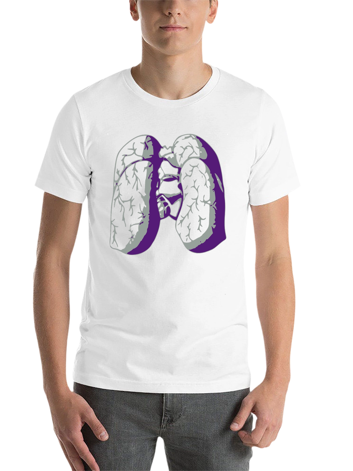 Black Lung Anatomy Graphic Print Black T-Shirt view 14