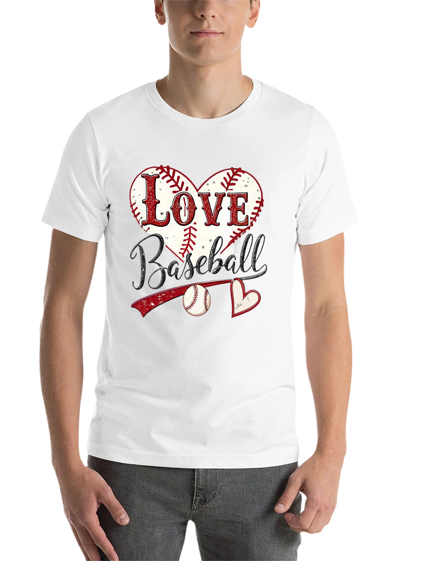 Black Love Baseball Graphic T-Shirt view 14