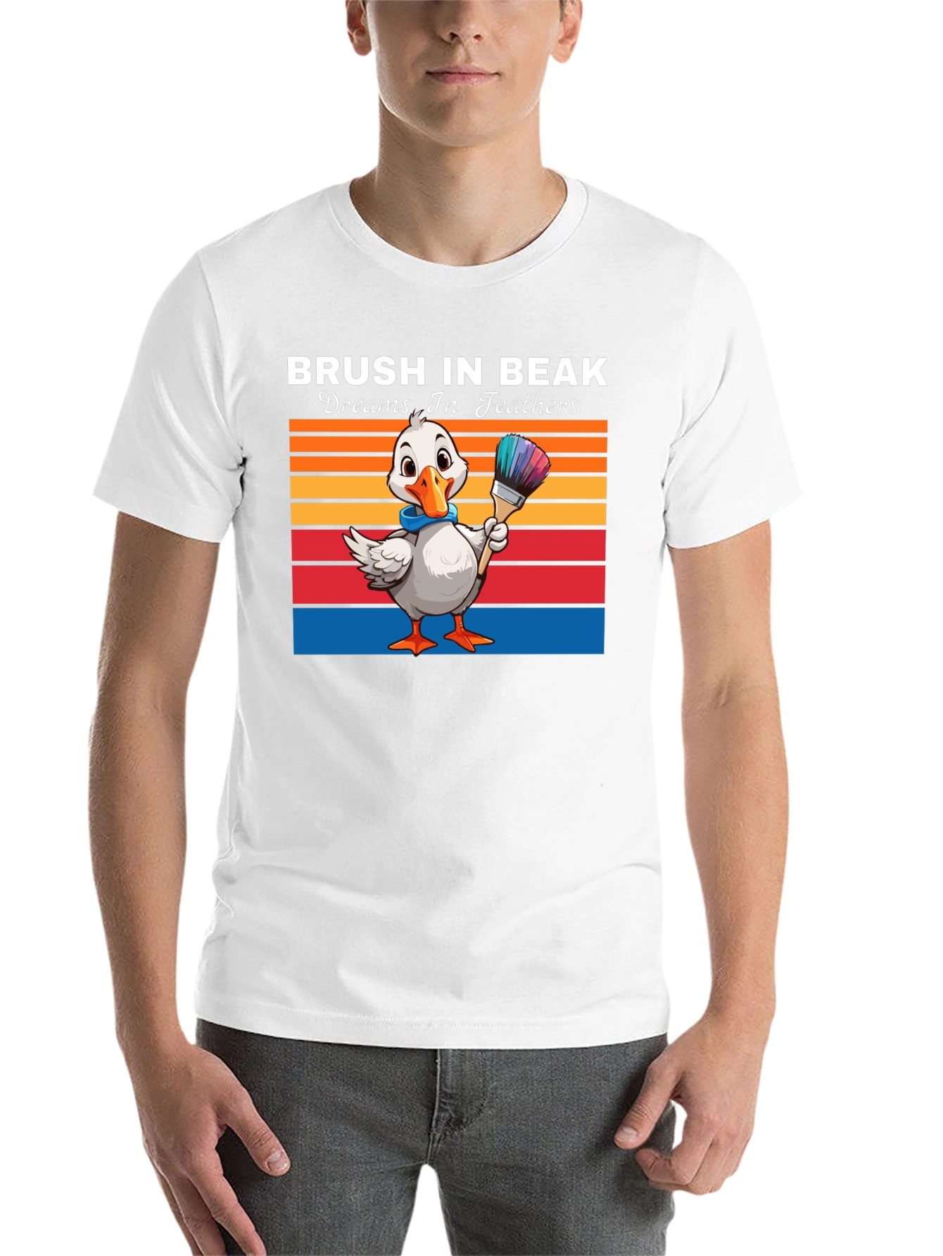 Black Brush in Beak T-shirt view 14