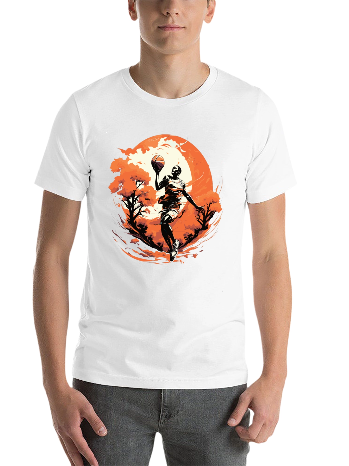 Black Basketball Player Graphic Black T-Shirt view 14